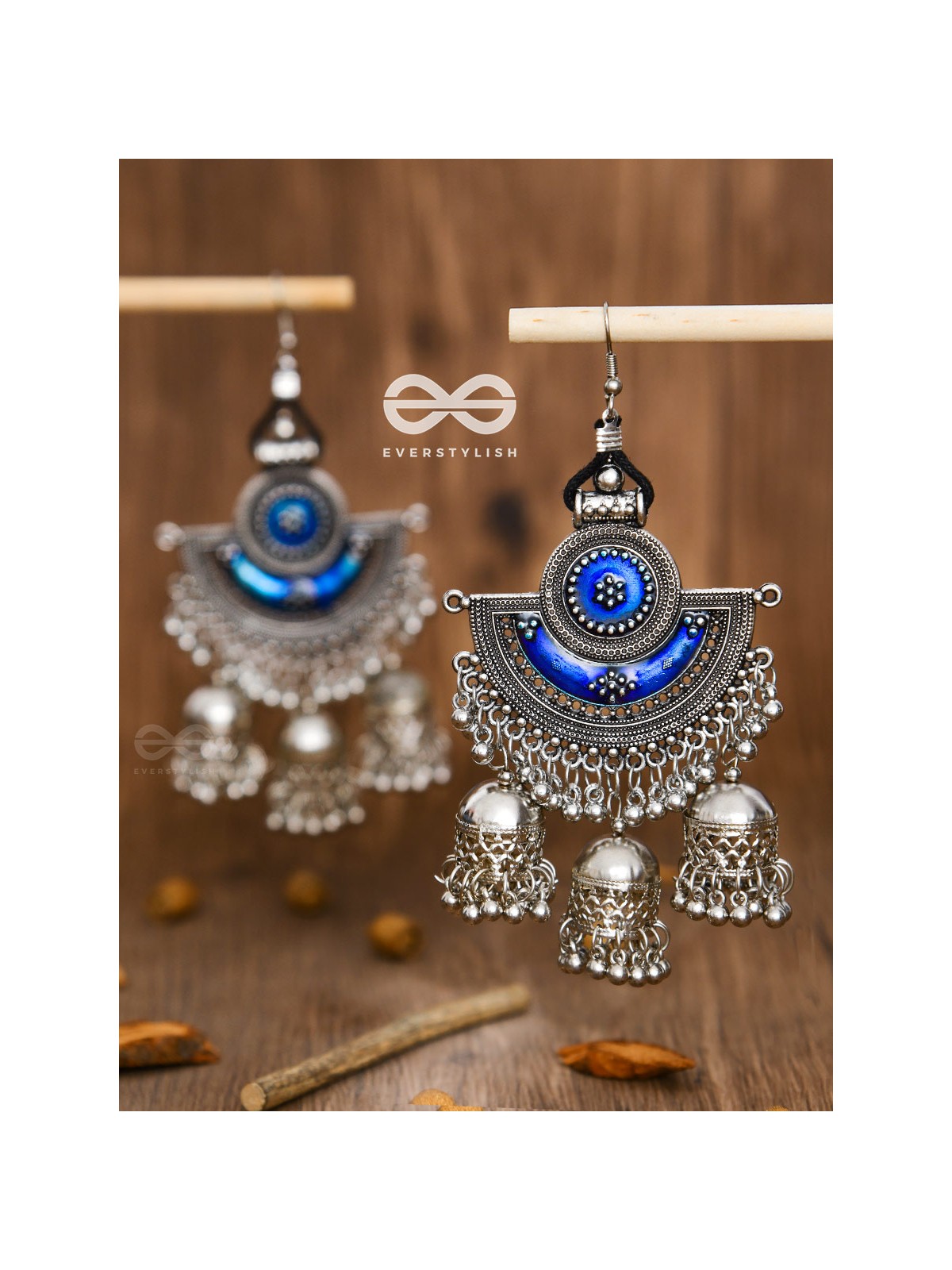 The Bohemian Allure - Meenakari Triple Jhumki Danglers