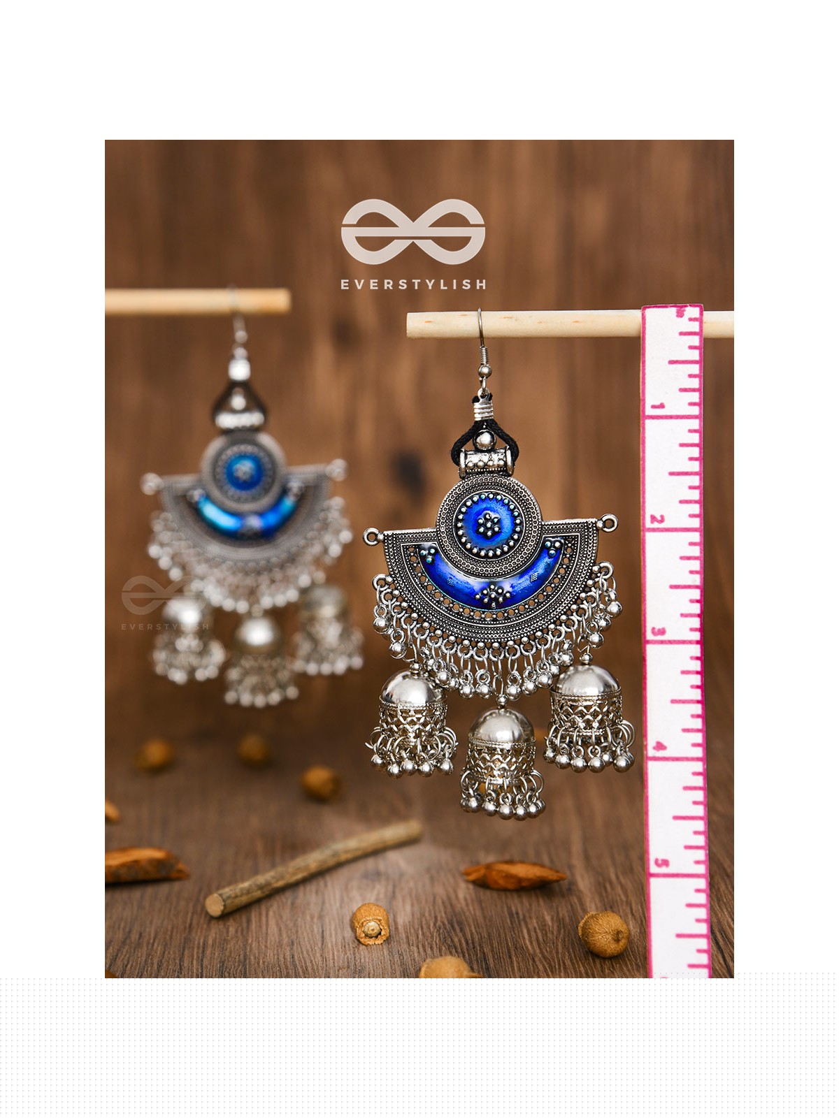 The Bohemian Allure - Meenakari Triple Jhumki Danglers
