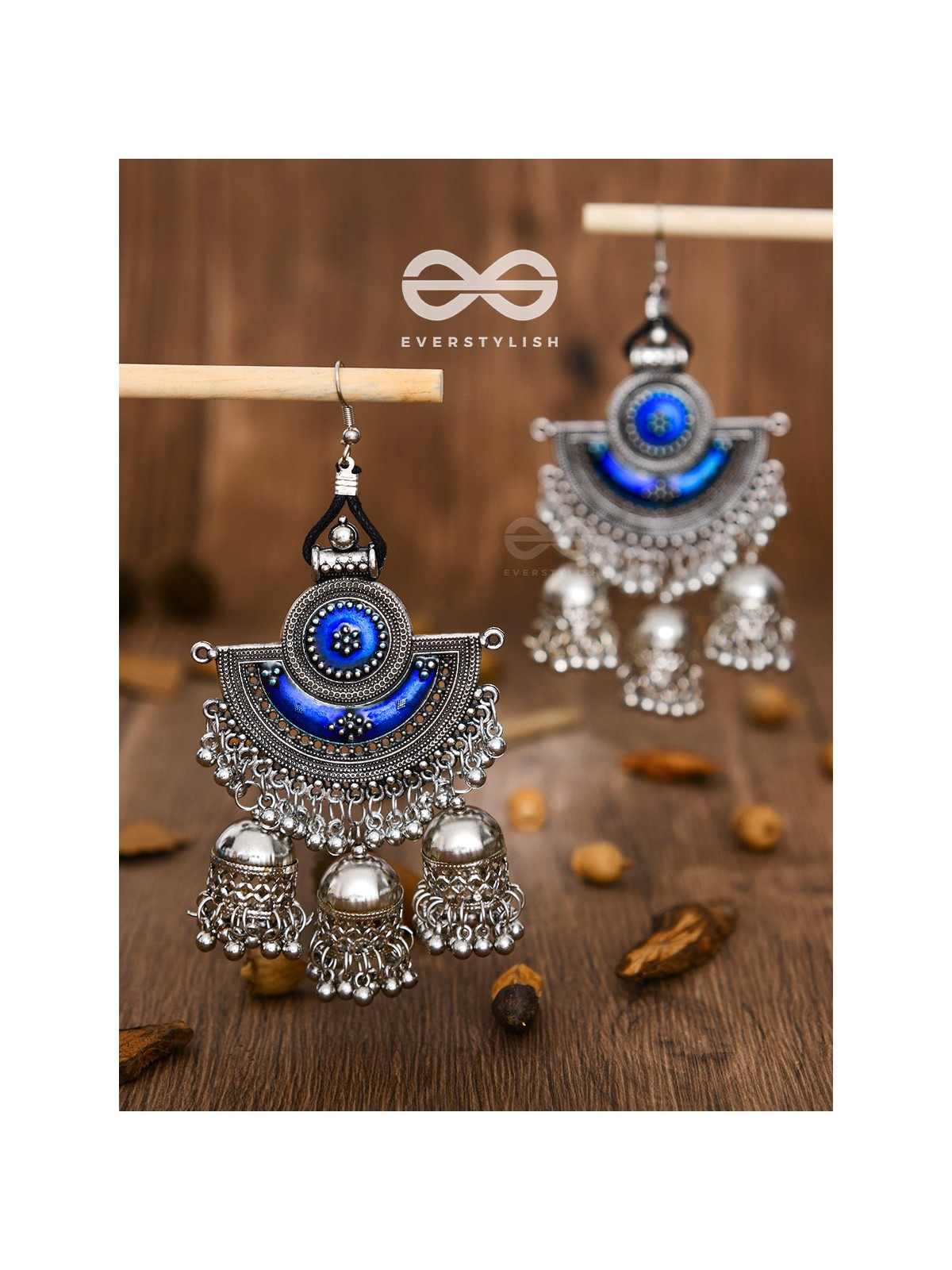 The Bohemian Allure - Meenakari Triple Jhumki Danglers