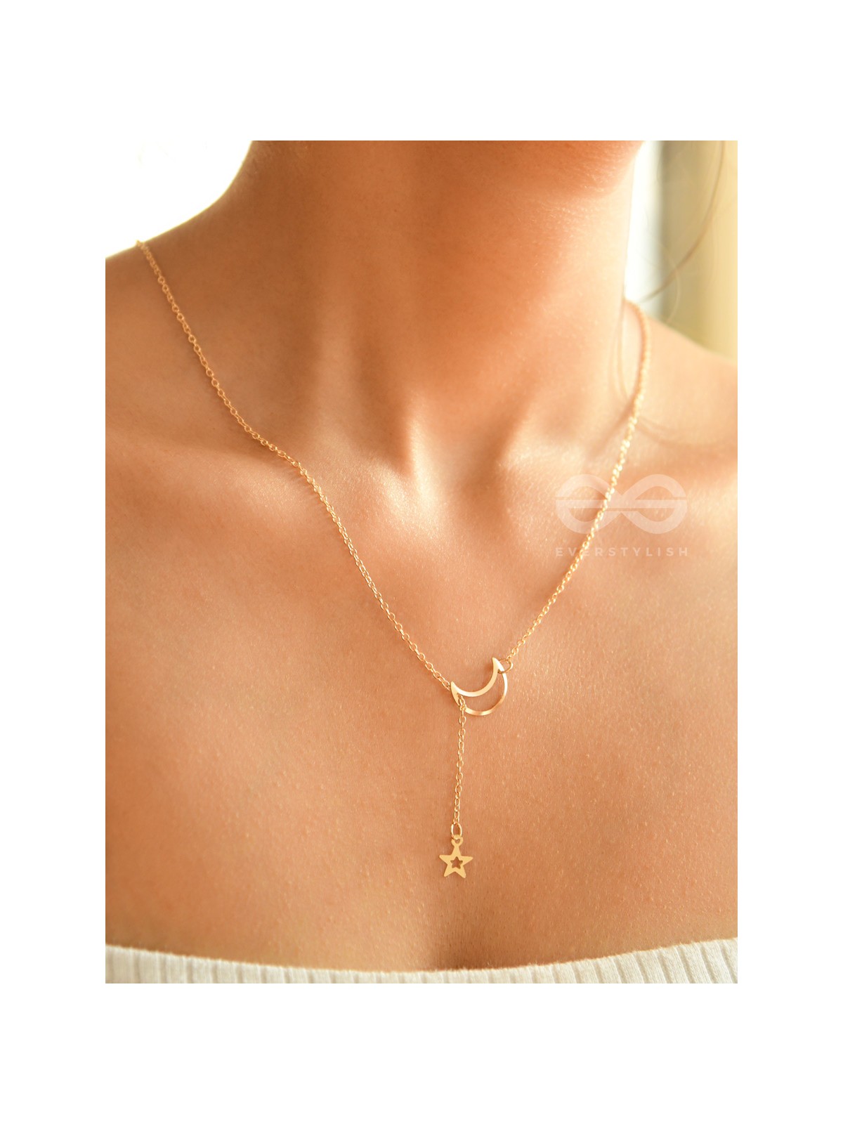 Wrapped In The Night-Sky - Golden Neckpiece With Anti-Tarnish Coating 