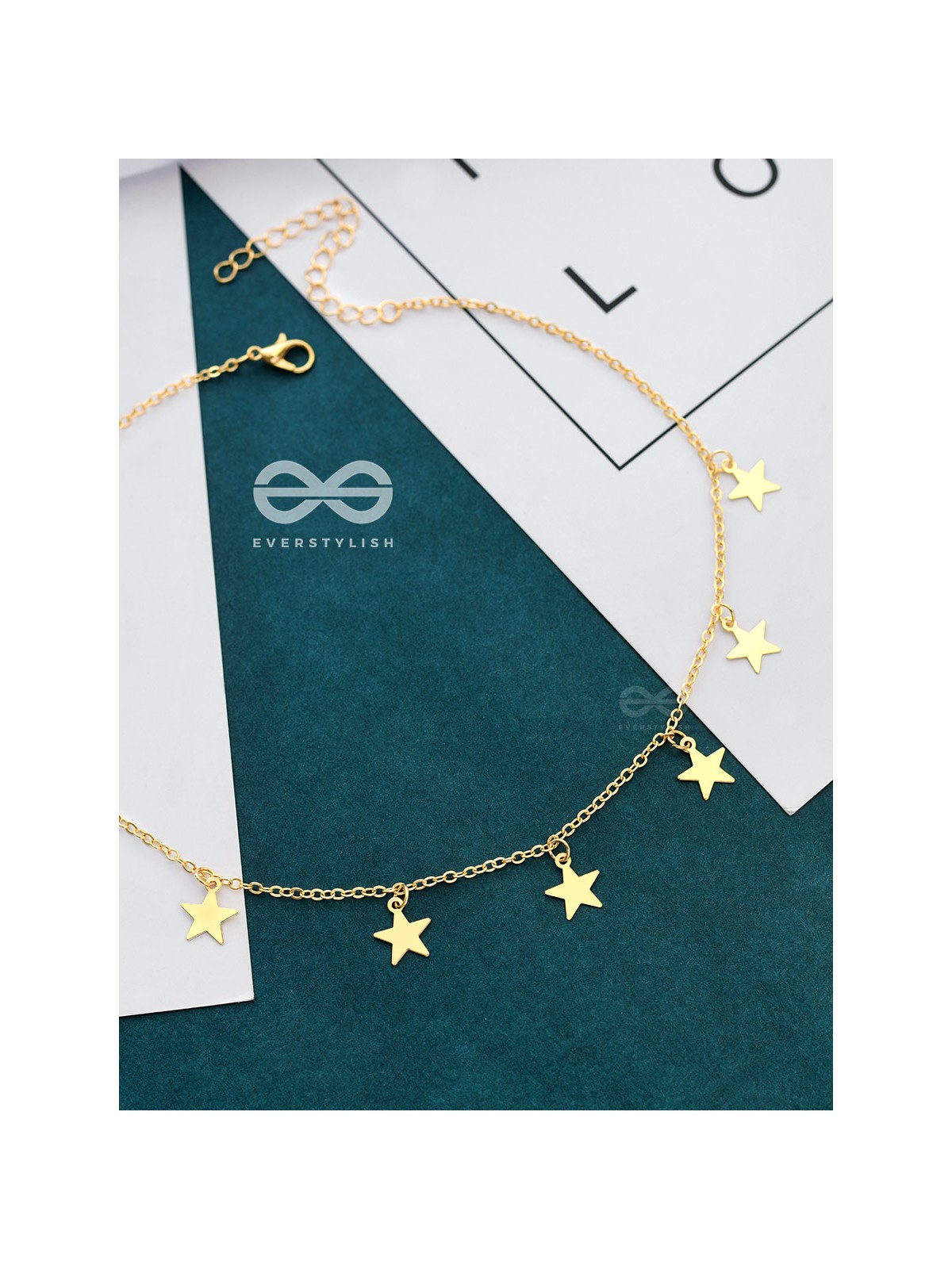 A Starry Statement - Golden Casual Neckpiece With Anti-Tarnish Coating 