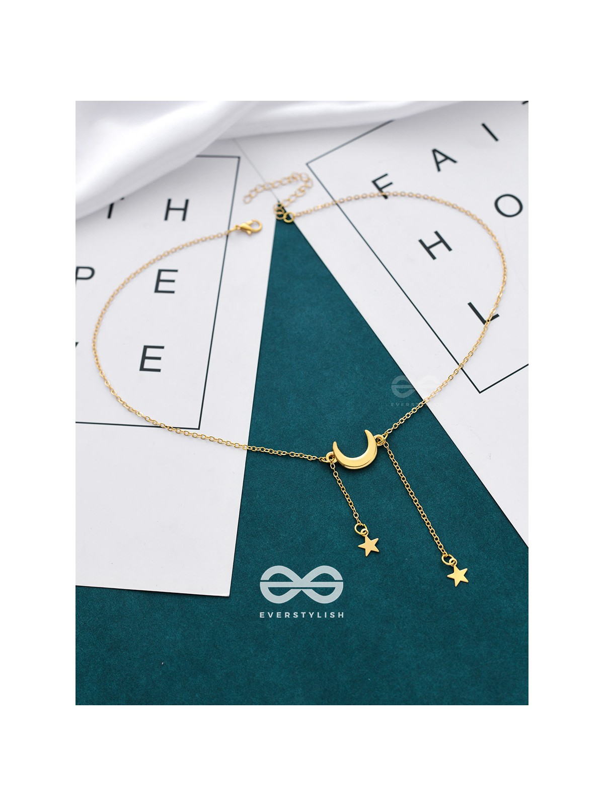 The Beauty Of The Night - Golden Statement Neckpiece With Anti-Tarnish Coating 