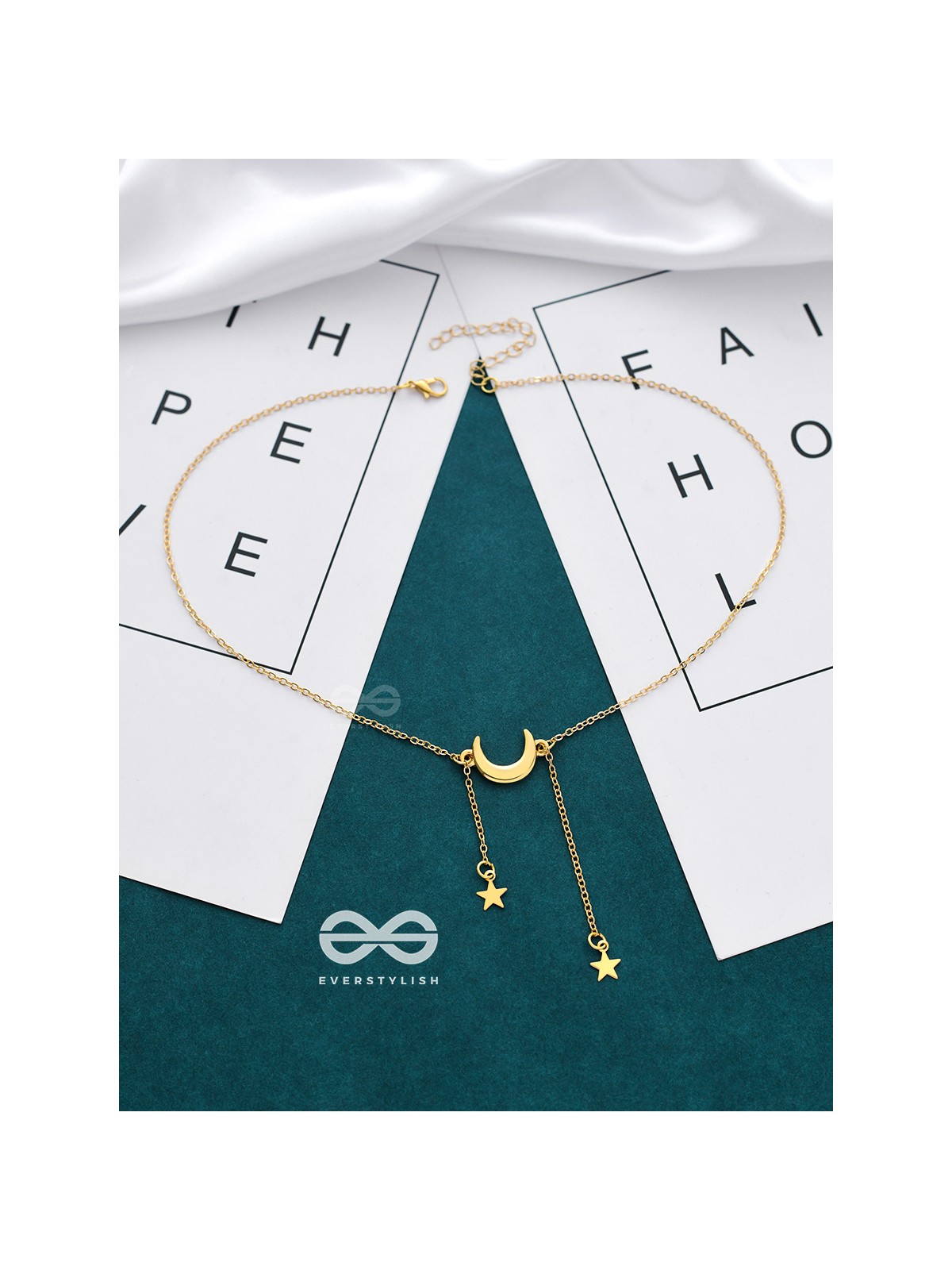 The Beauty Of The Night - Golden Statement Neckpiece With Anti-Tarnish Coating 