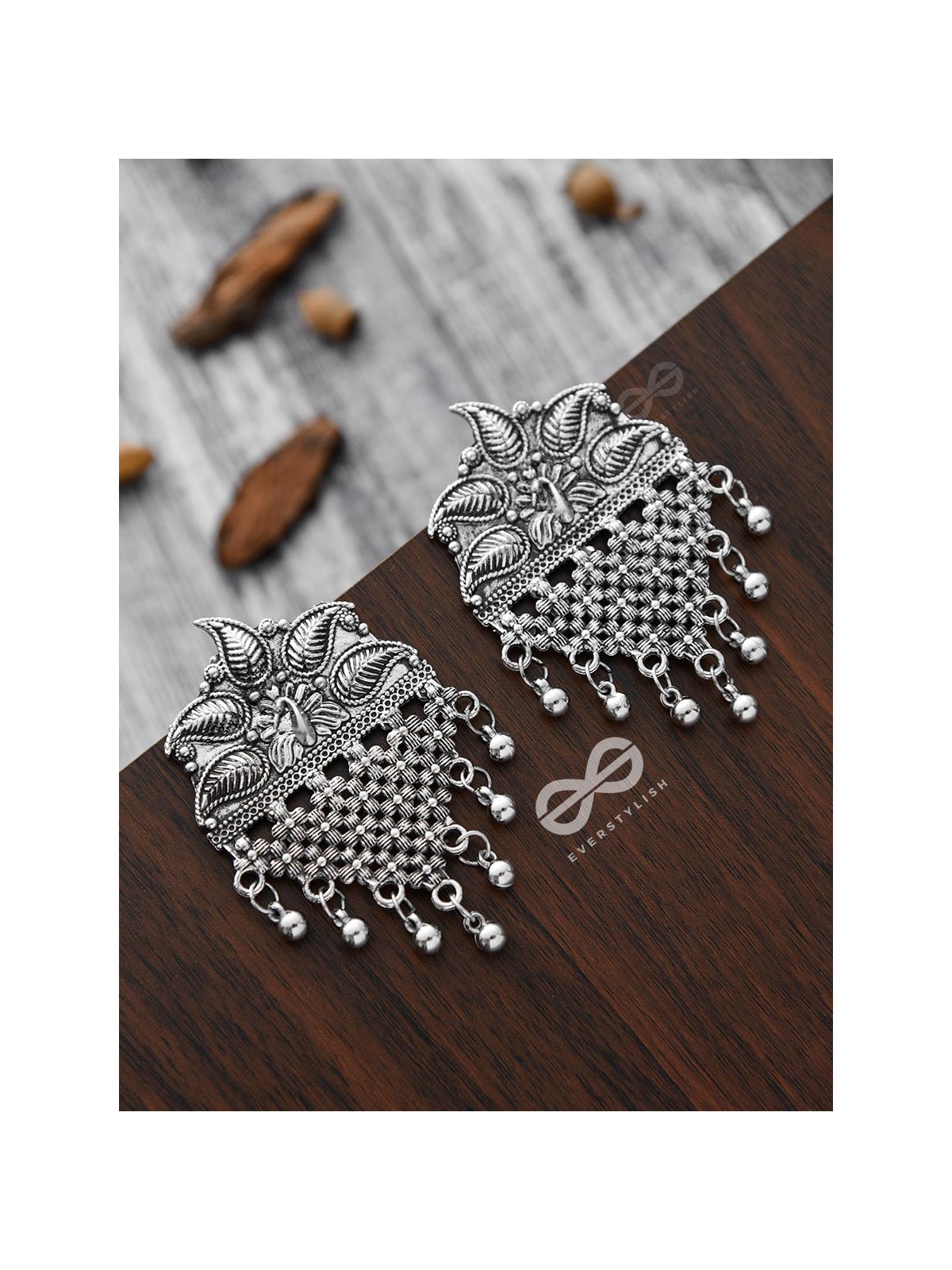 The Fanning Peacock Criss-Cross Statement Earrings