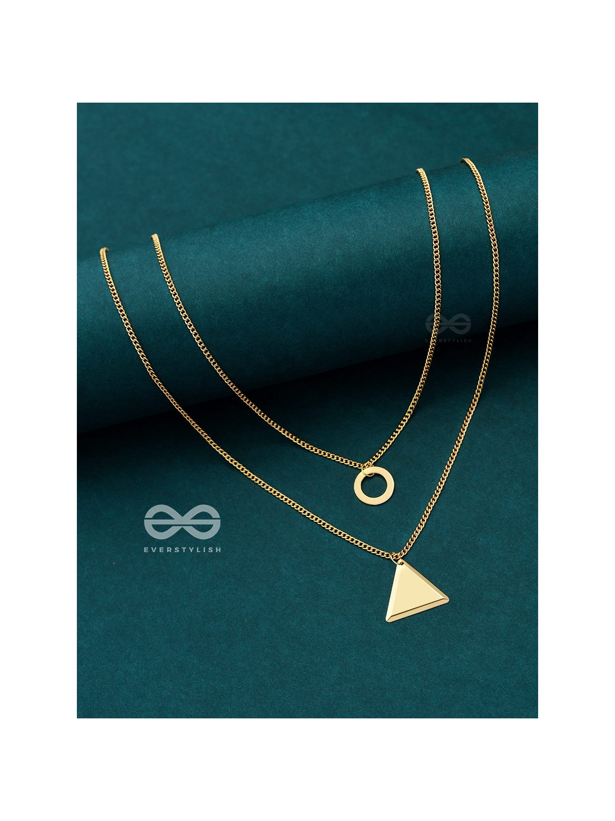 A Geometric Statement - Golden Layered Neckpiece With Anti-Tarnish Coating