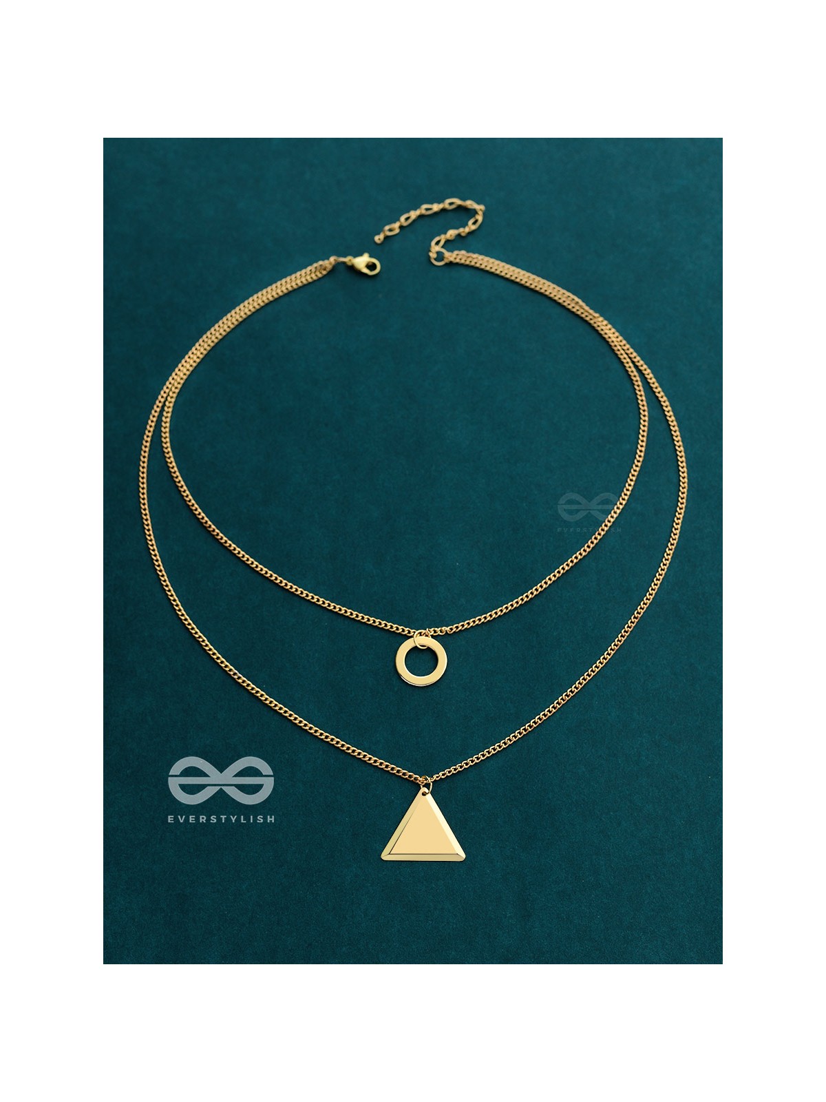 A Geometric Statement - Golden Layered Neckpiece With Anti-Tarnish Coating
