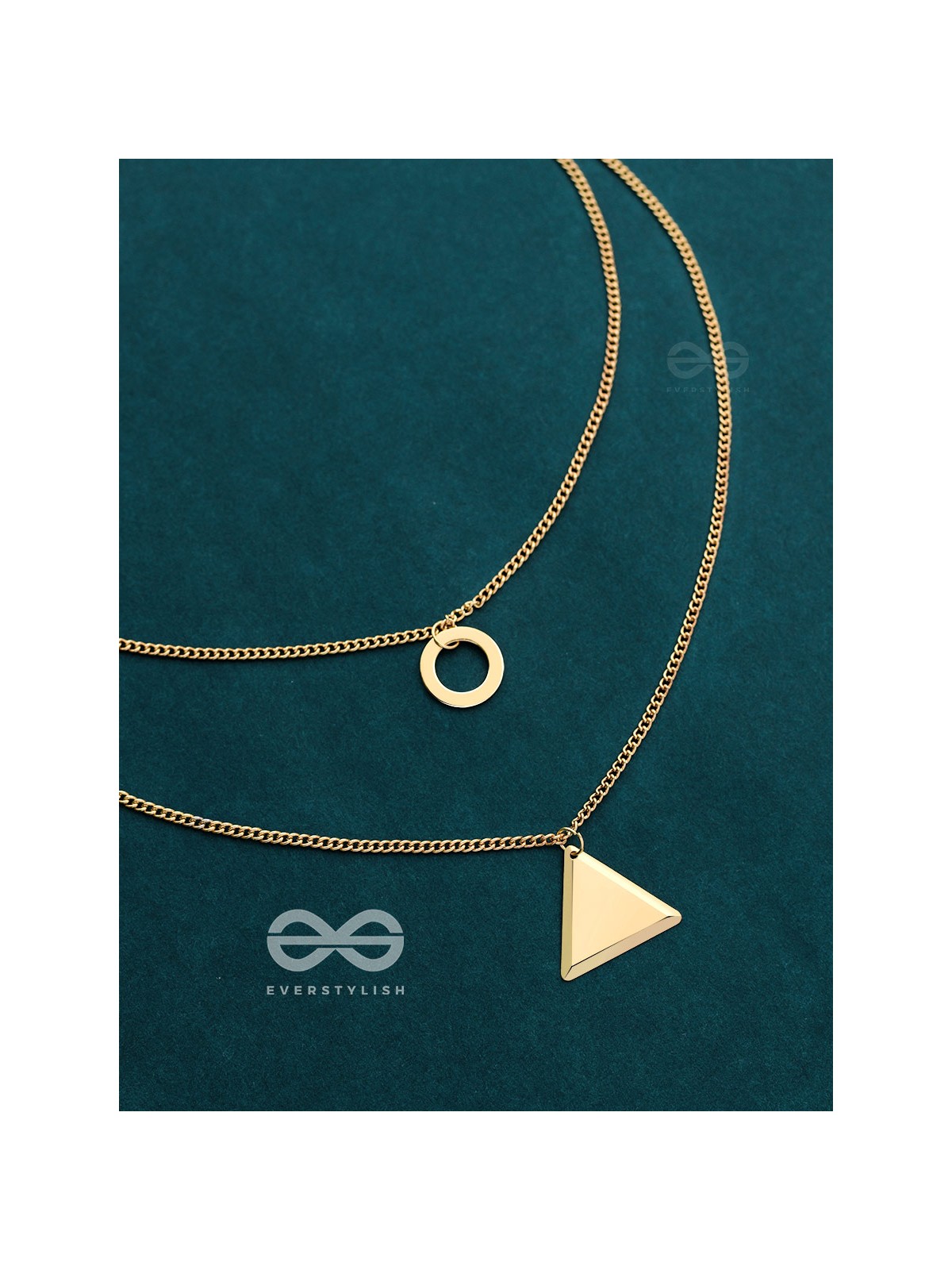 A Geometric Statement - Golden Layered Neckpiece With Anti-Tarnish Coating