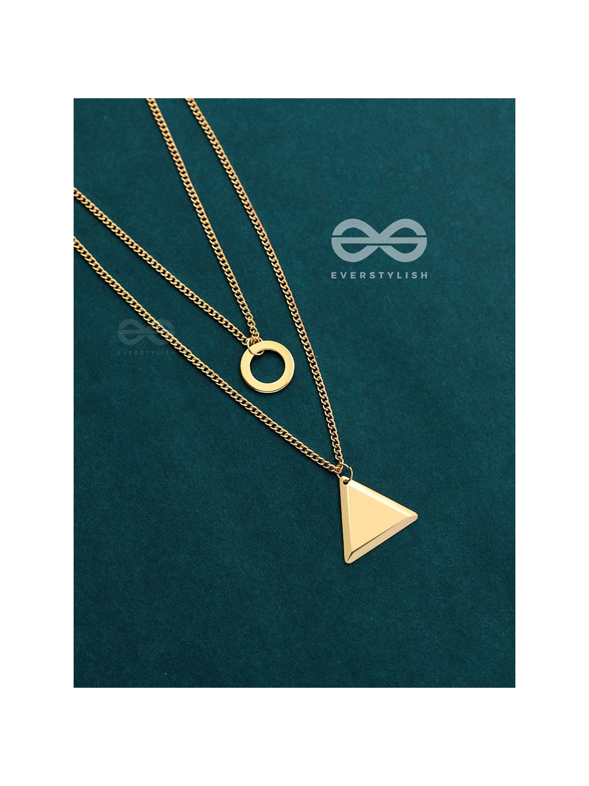 A Geometric Statement - Golden Layered Neckpiece With Anti-Tarnish Coating