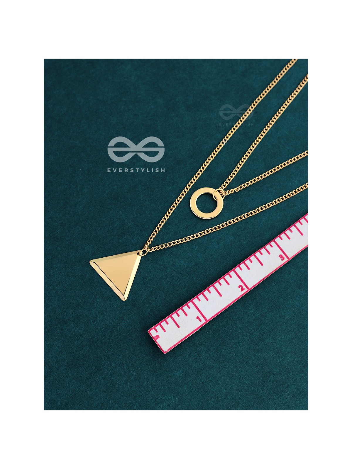 A Geometric Statement - Golden Layered Neckpiece With Anti-Tarnish Coating