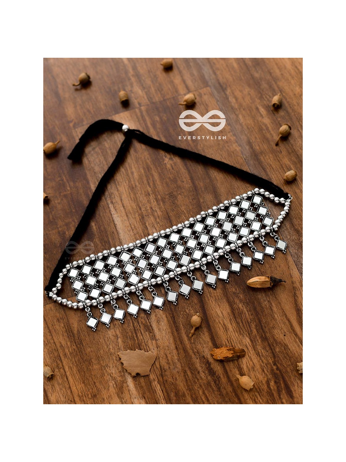 A Statement in Bohemian Elegance - Mirror Choker Set