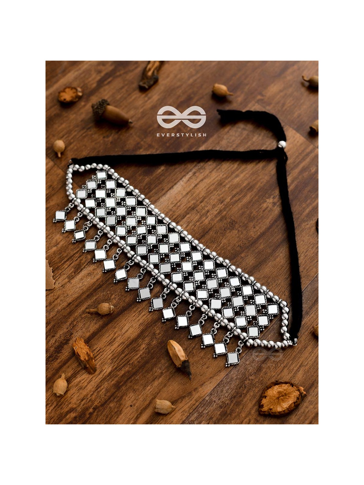 A Statement in Bohemian Elegance - Mirror Choker Set