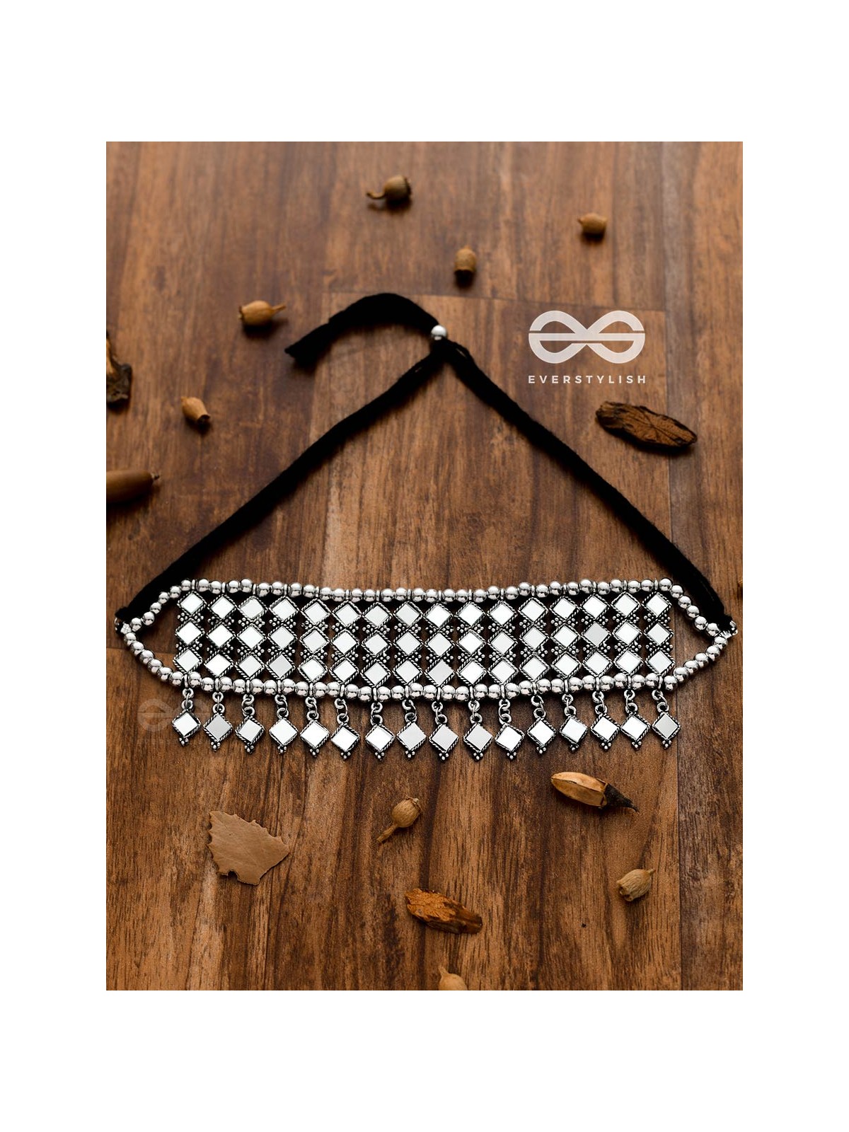 A Statement in Bohemian Elegance - Mirror Choker Set