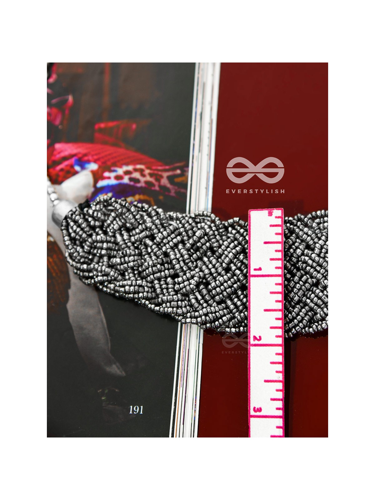 The Beauteous Braided Criss-Cross Beaded Necklace (Silver)