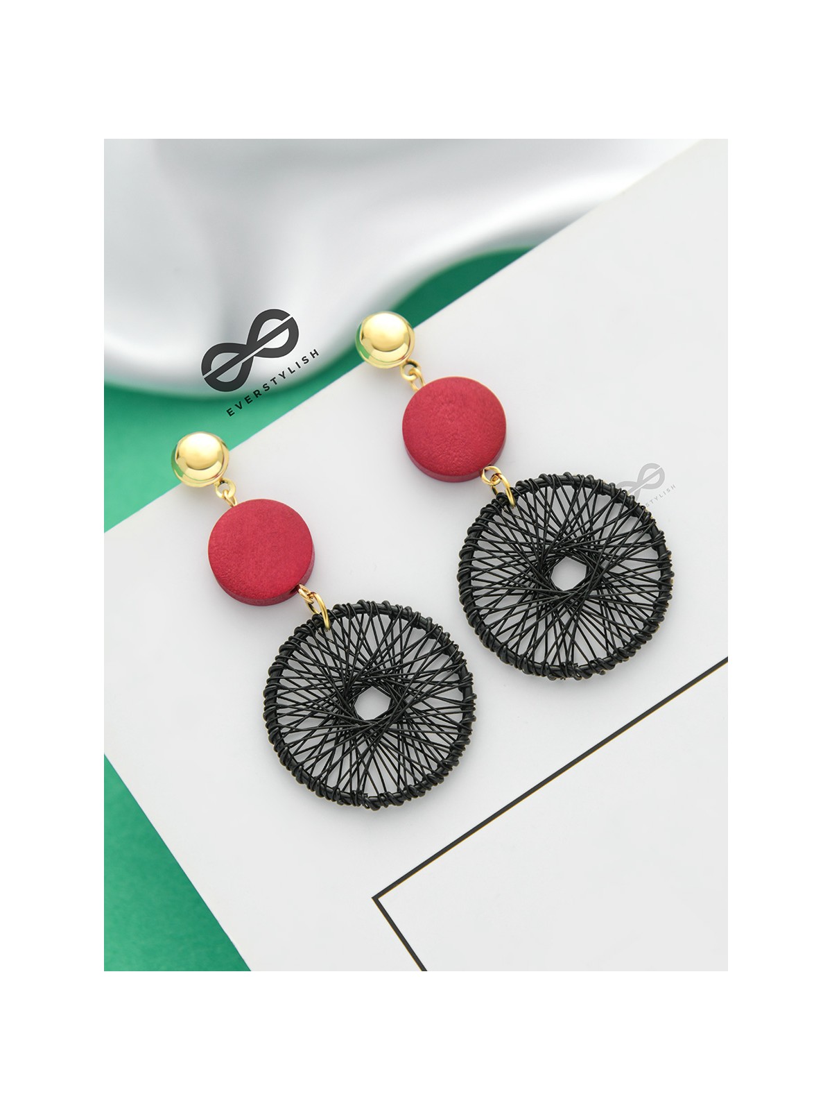 The Chic Woven Chakras (Black) - Statement Dangler Earrings
