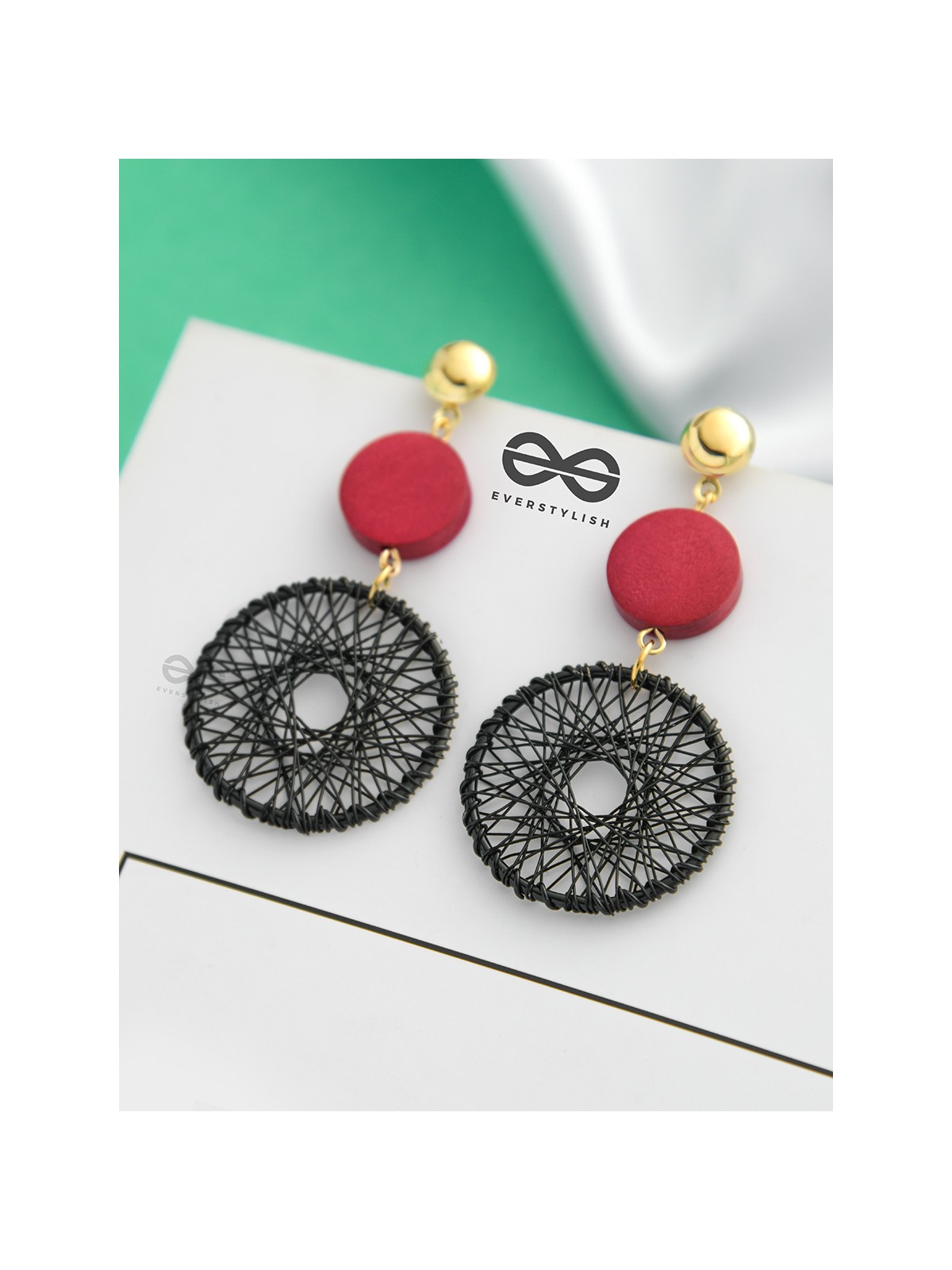 The Chic Woven Chakras (Black) - Statement Dangler Earrings