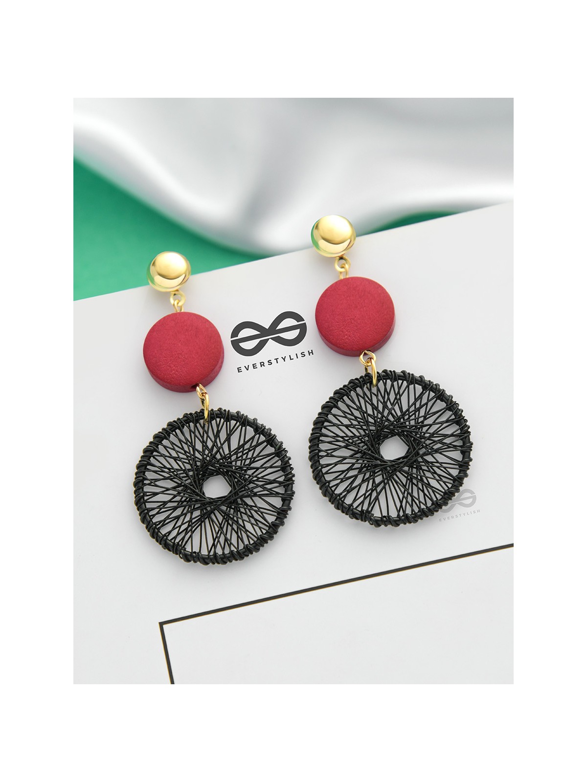 The Chic Woven Chakras (Black) - Statement Dangler Earrings
