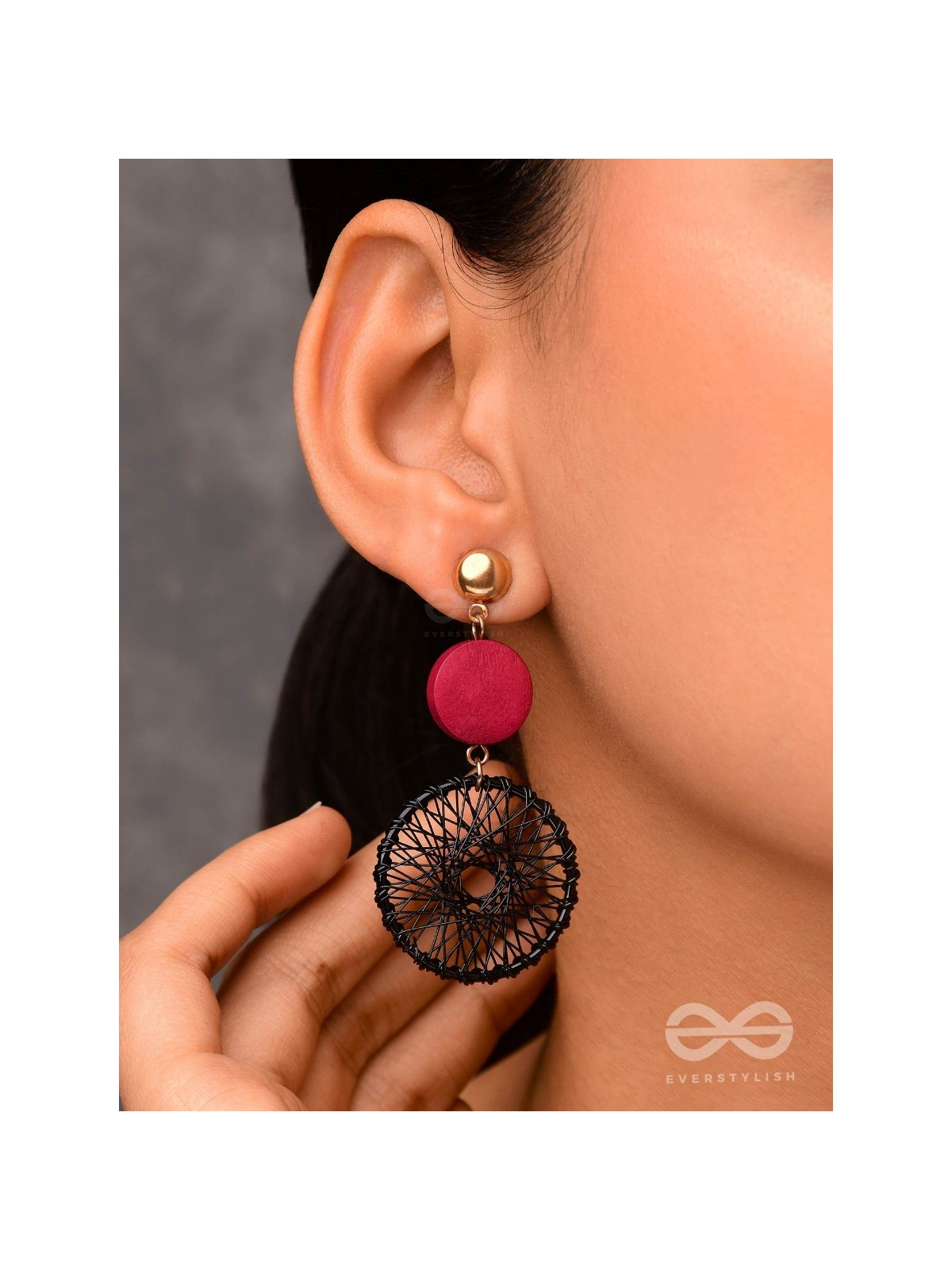 The Chic Woven Chakras (Black) - Statement Dangler Earrings