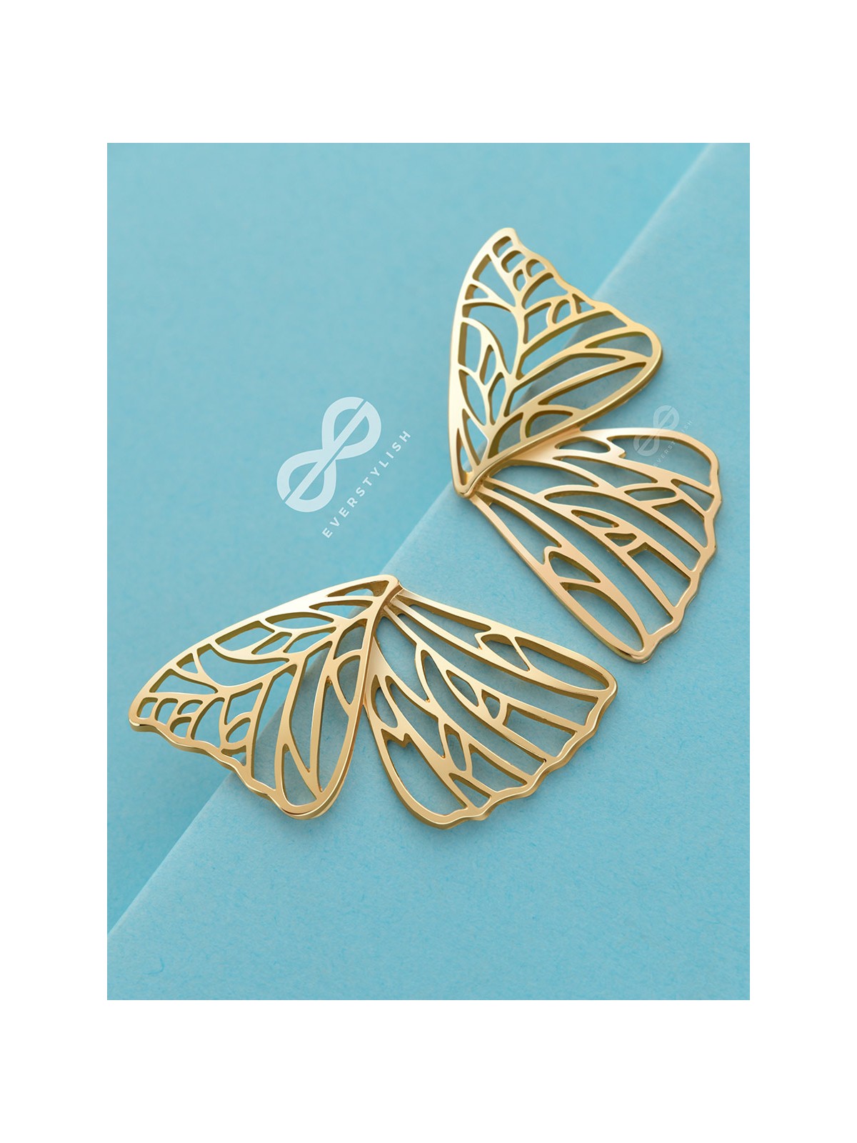 The Glorious Butterflies - Golden Statement Stud Earrings