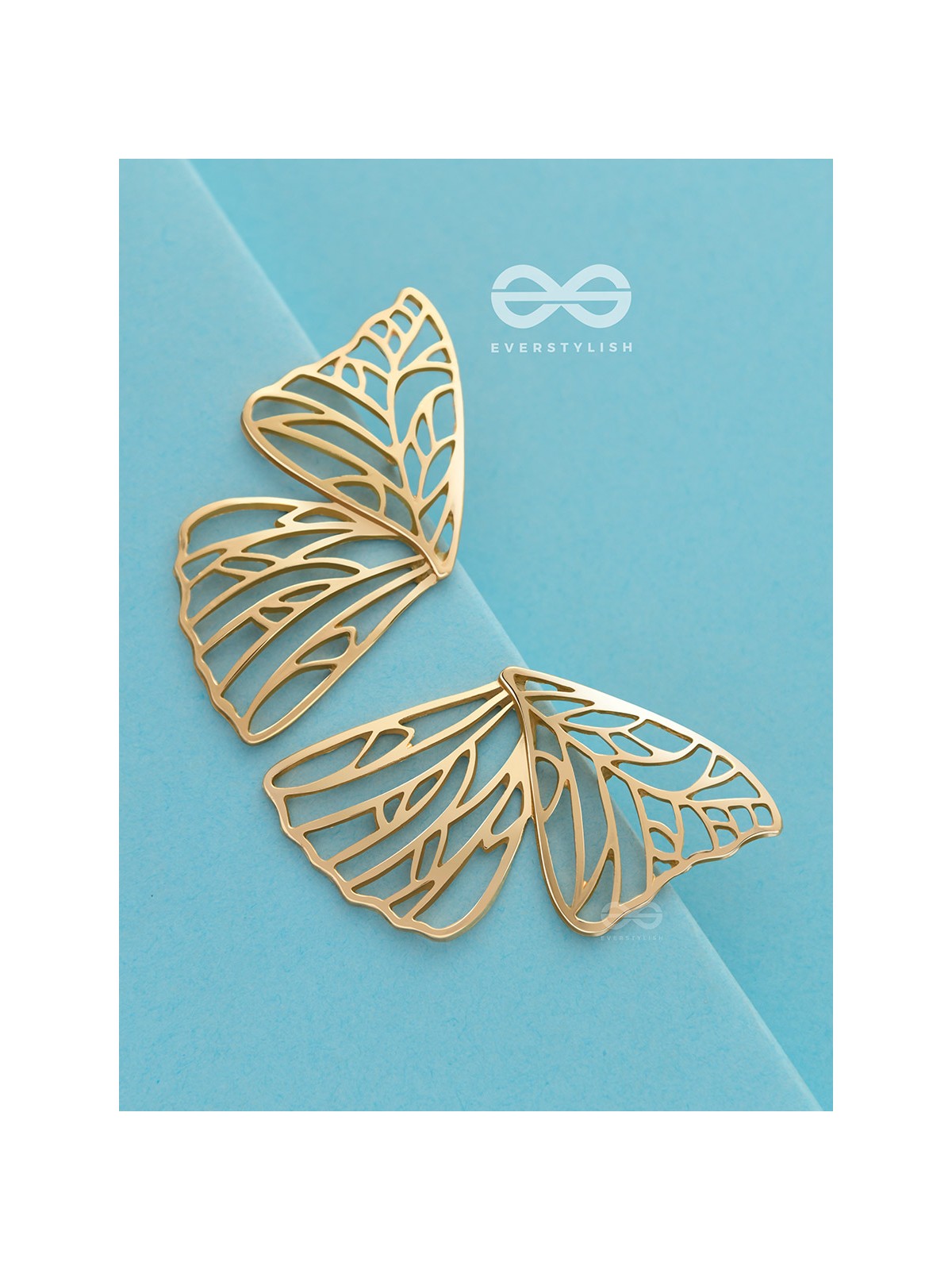The Glorious Butterflies - Golden Statement Stud Earrings