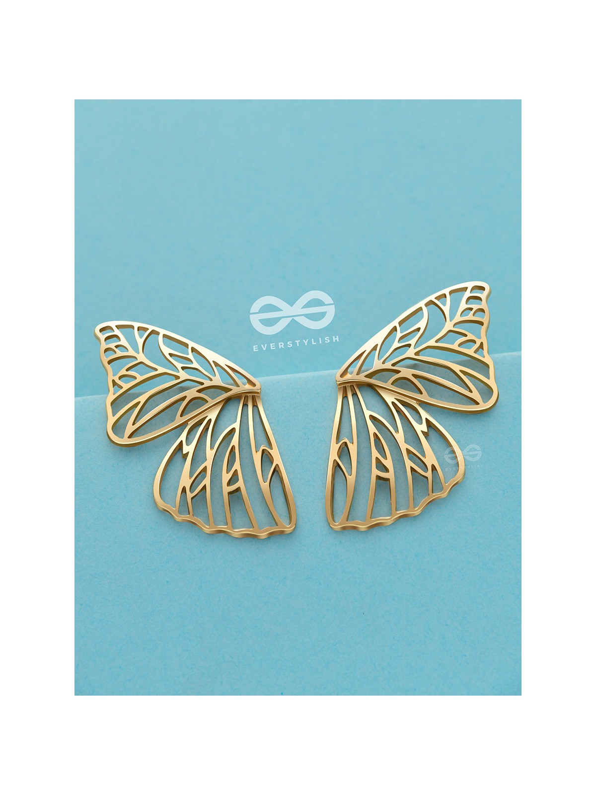 The Glorious Butterflies - Golden Statement Stud Earrings