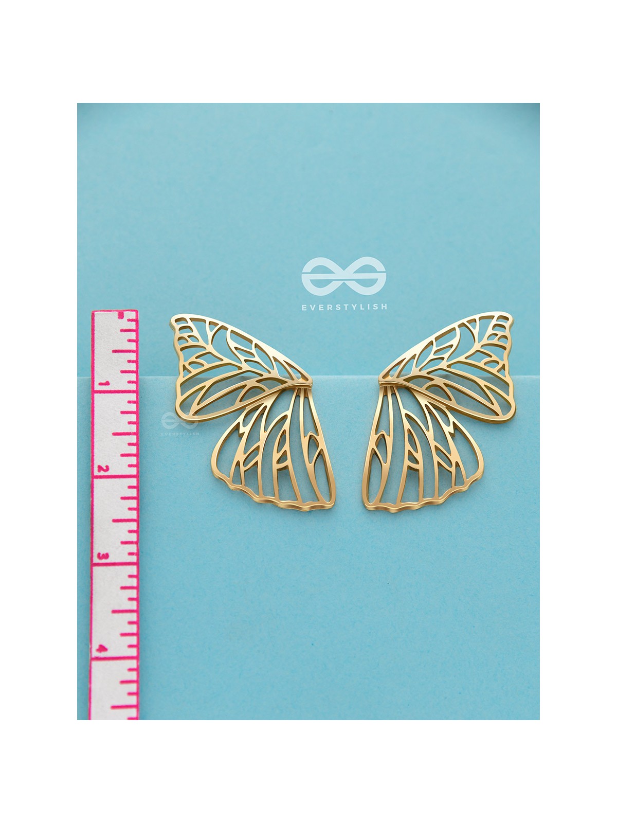 The Glorious Butterflies - Golden Statement Stud Earrings