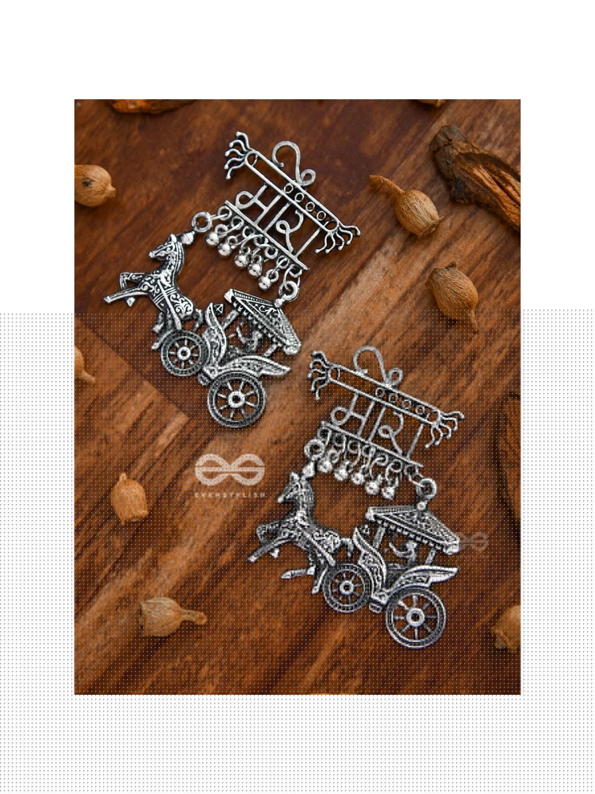The Ethnic Statement Artwork - Oxidised Boho Earrings