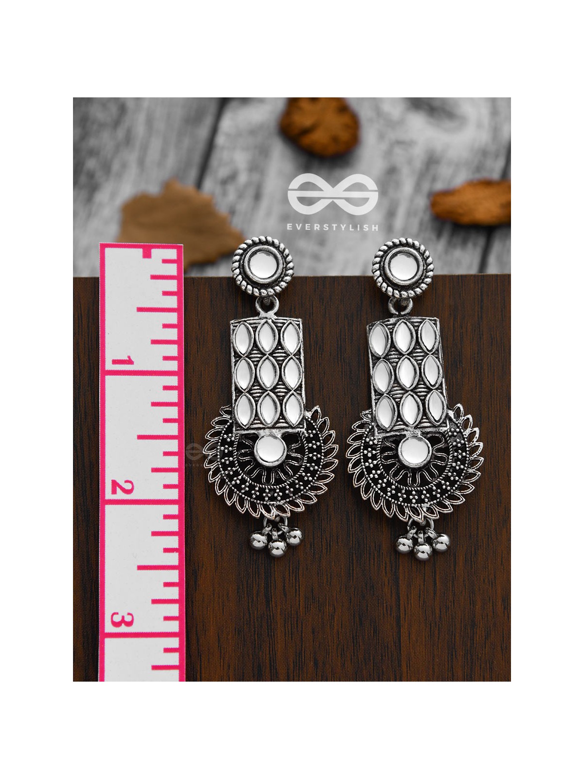 The Studded Artistry - (Droplet White) - The Embellished Oxidised Collection