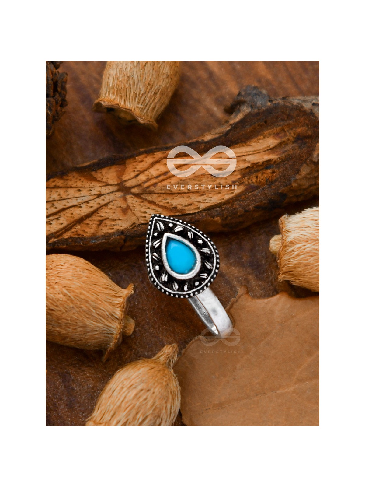 The Intricate Droplets - Embellished Non-pierced Nosepin (Turquoise)