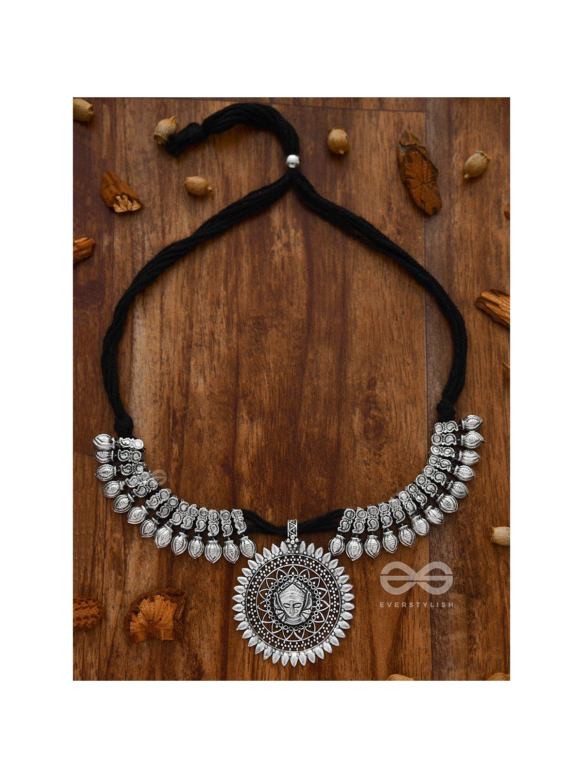 The Statement Durga Neckpiece - Oxidised Boho Collection
