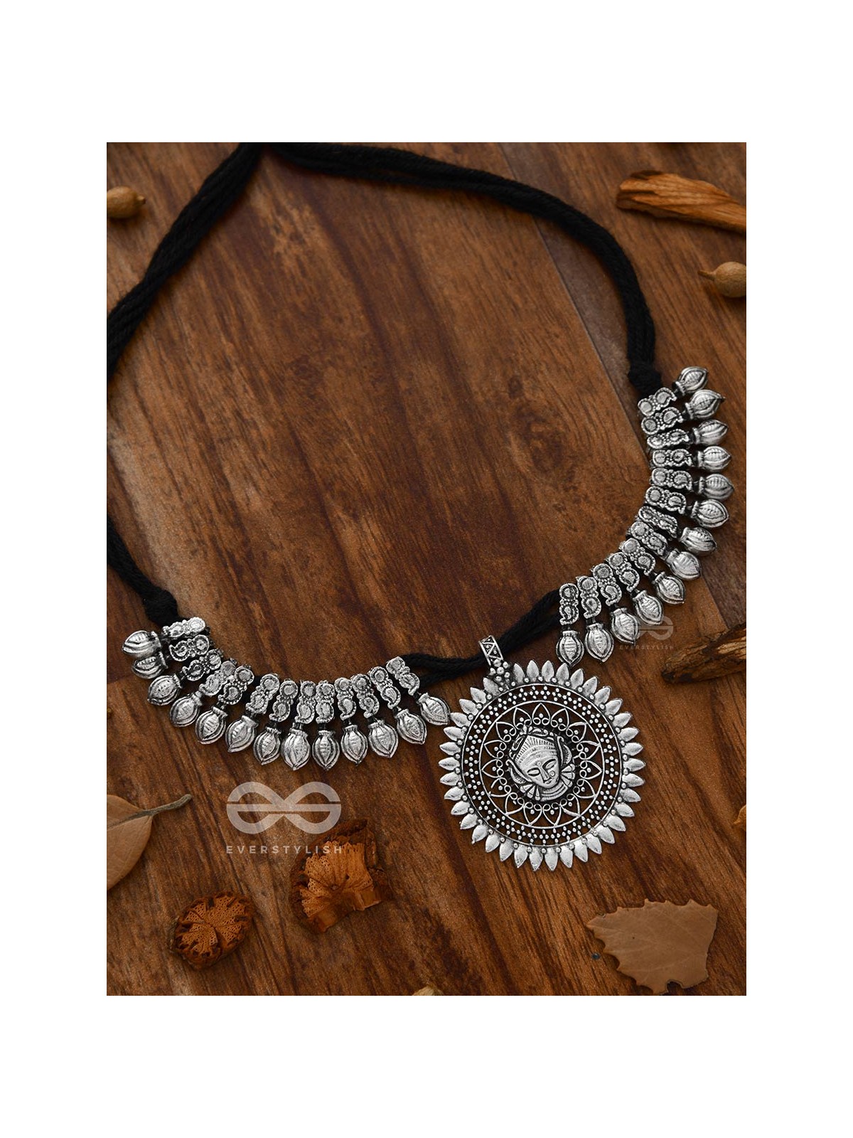 The Statement Durga Neckpiece - Oxidised Boho Collection