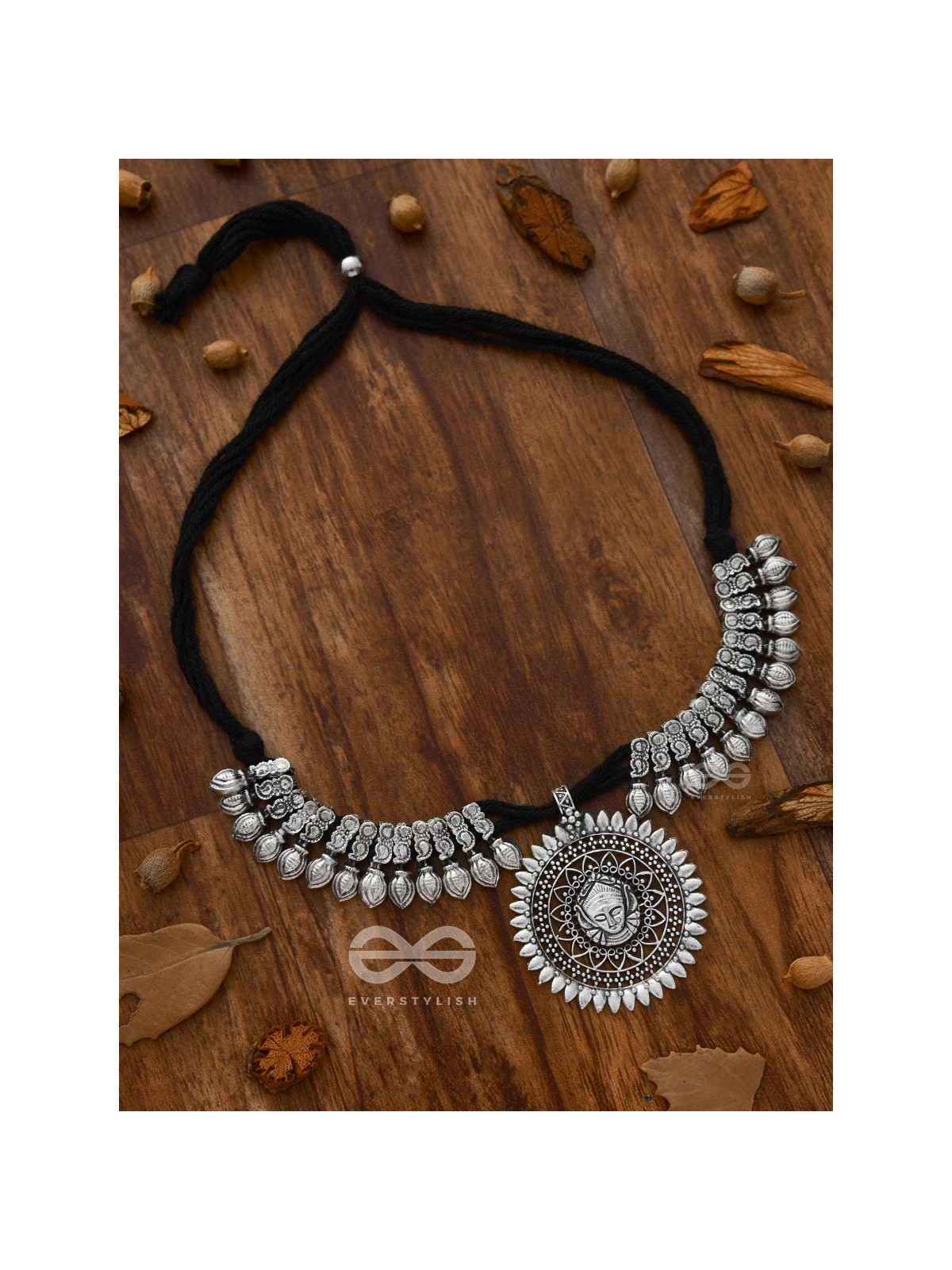 The Statement Durga Neckpiece - Oxidised Boho Collection