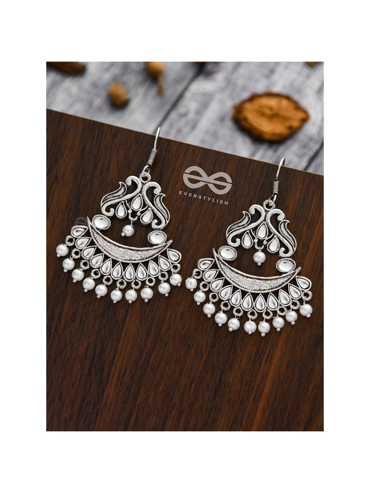 A Timeless Artwork - Embellished Oxidised Earrings