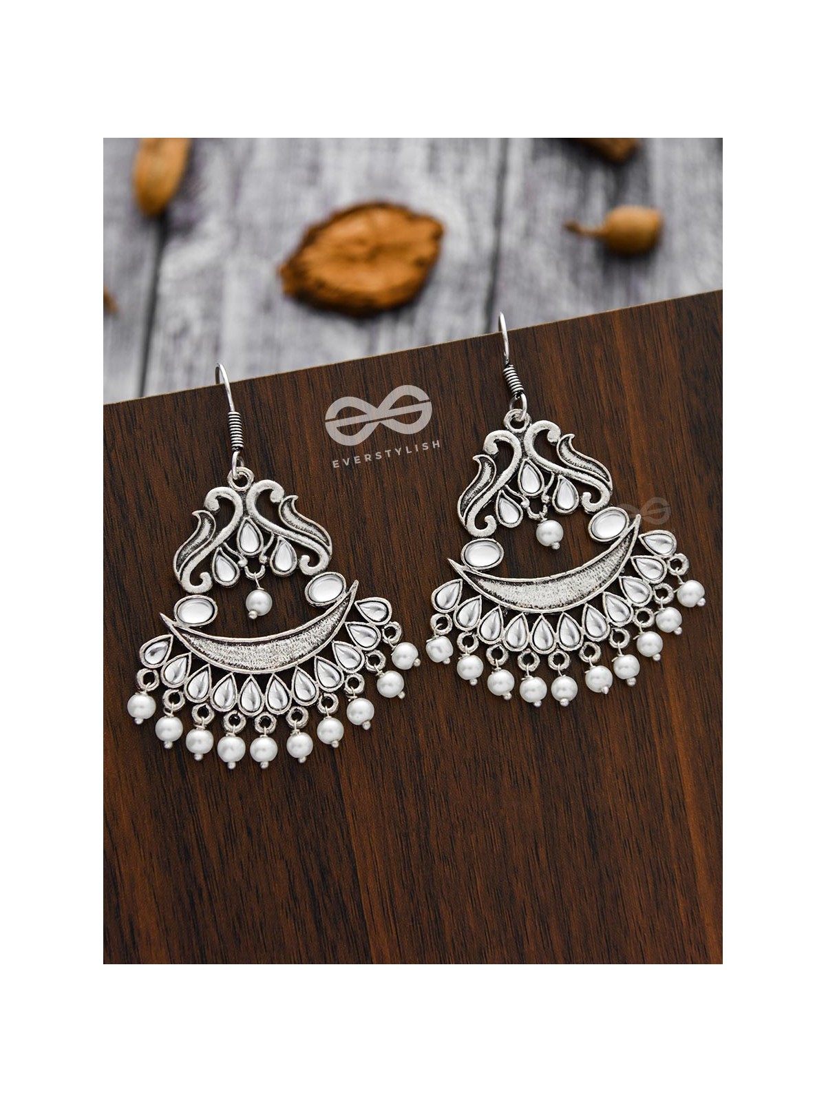 A Timeless Artwork - Embellished Oxidised Earrings