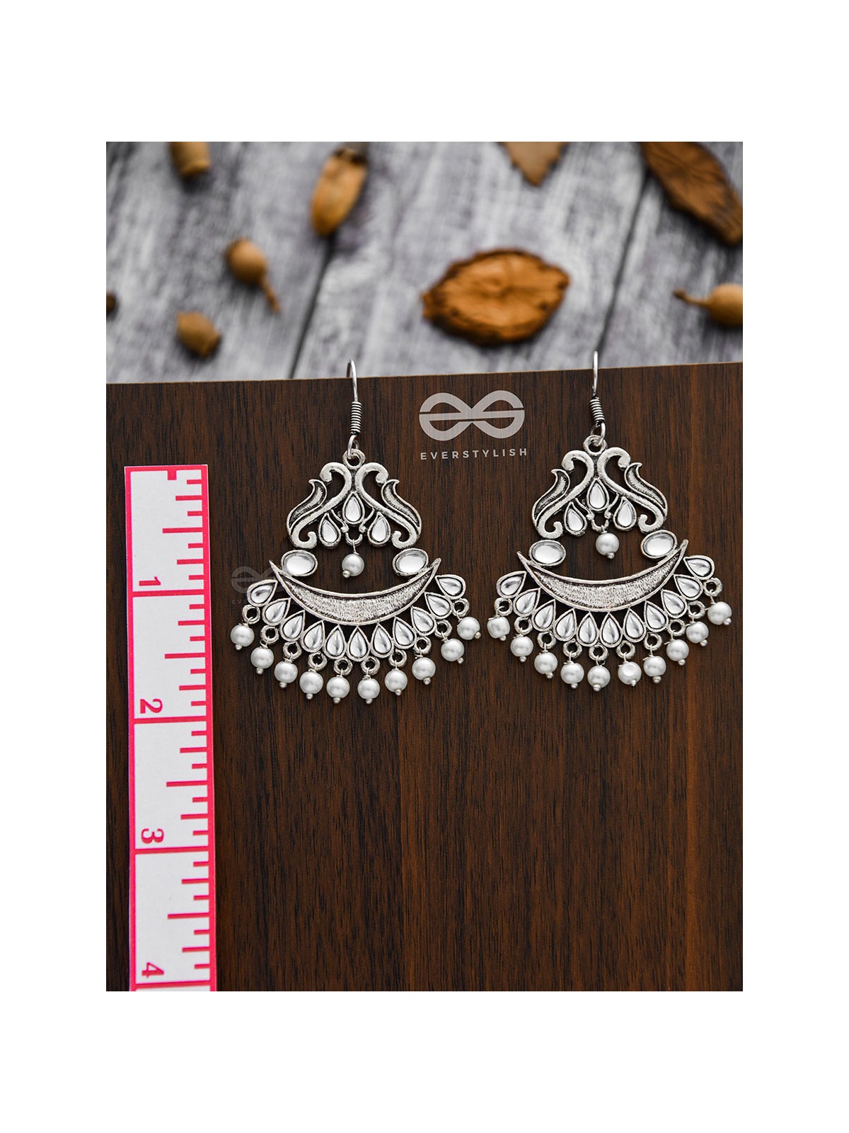 A Timeless Artwork - Embellished Oxidised Earrings