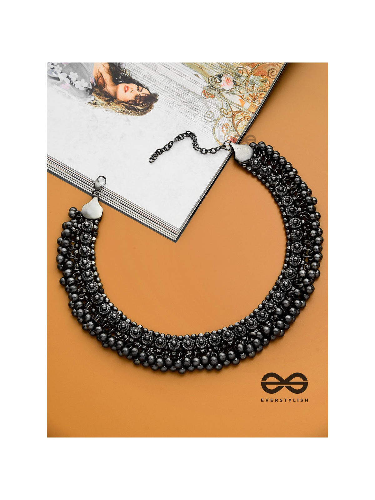 The Bohemian Classic - Oxidised Statement Necklace (Gun-Metal Black)