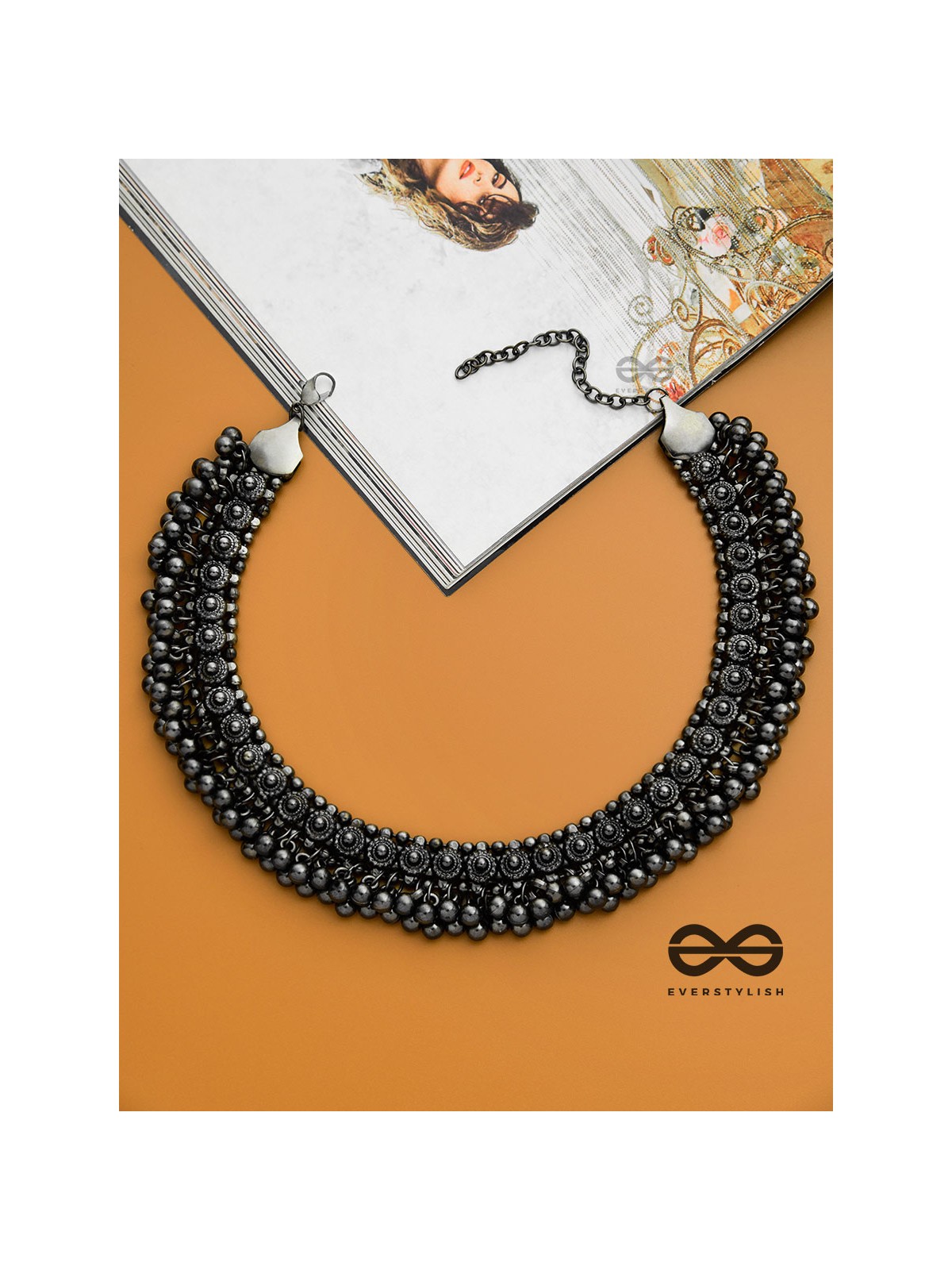 The Bohemian Classic - Oxidised Statement Necklace (Gun-Metal Black)