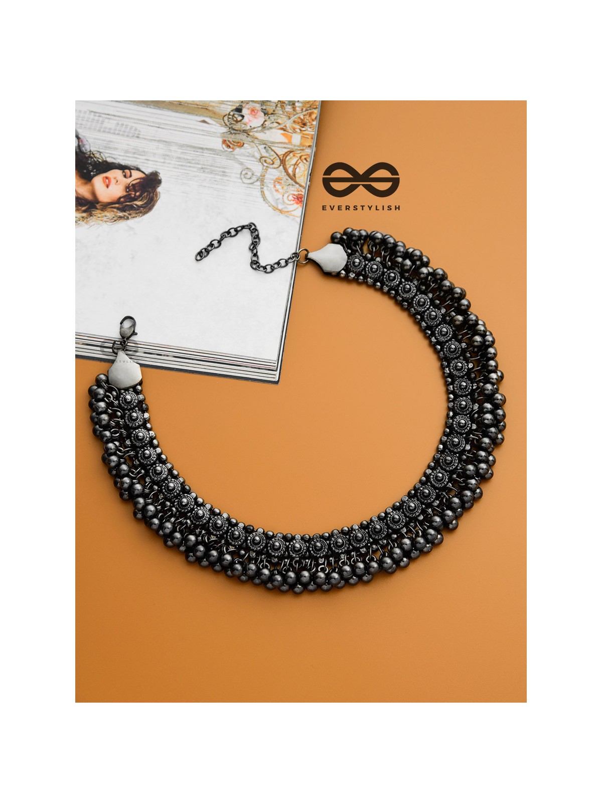 The Bohemian Classic - Oxidised Statement Necklace (Gun-Metal Black)