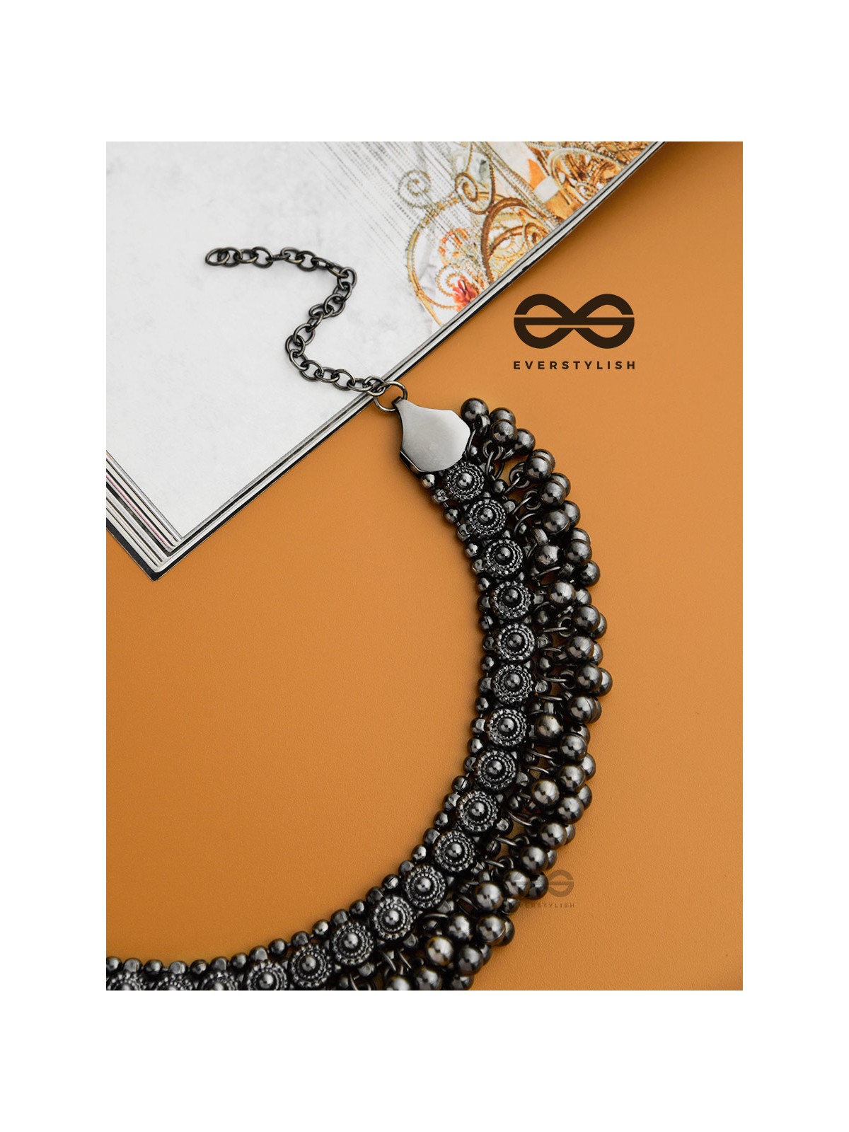 The Bohemian Classic - Oxidised Statement Necklace (Gun-Metal Black)
