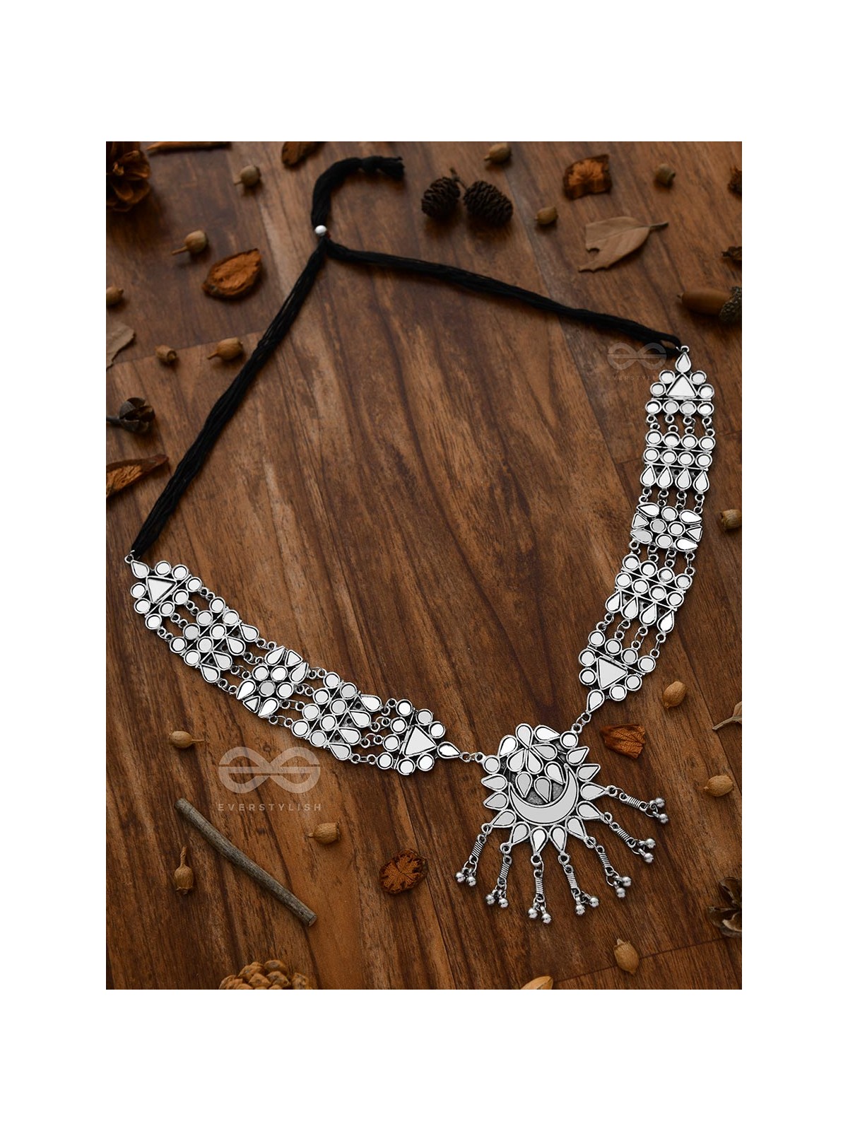 Simply a Class Apart - Gorgeous Statement Mirror Neckpiece And Earrings Set