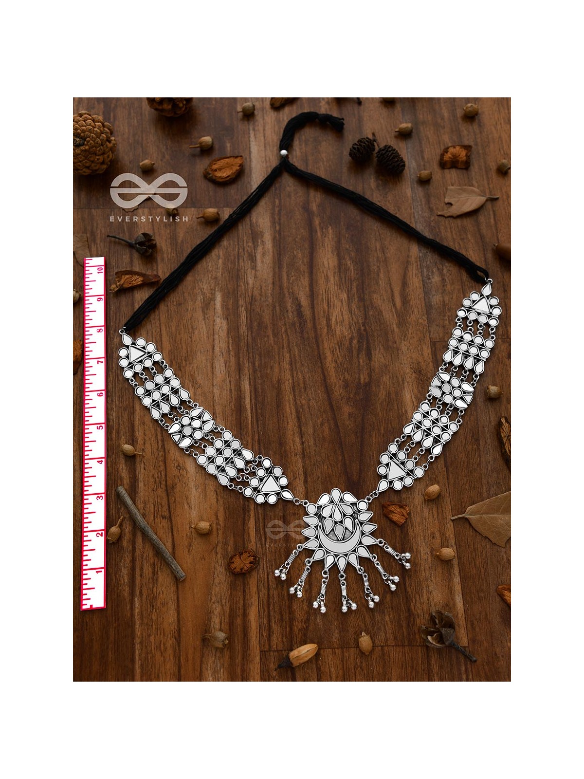 Simply a Class Apart - Gorgeous Statement Mirror Neckpiece And Earrings Set