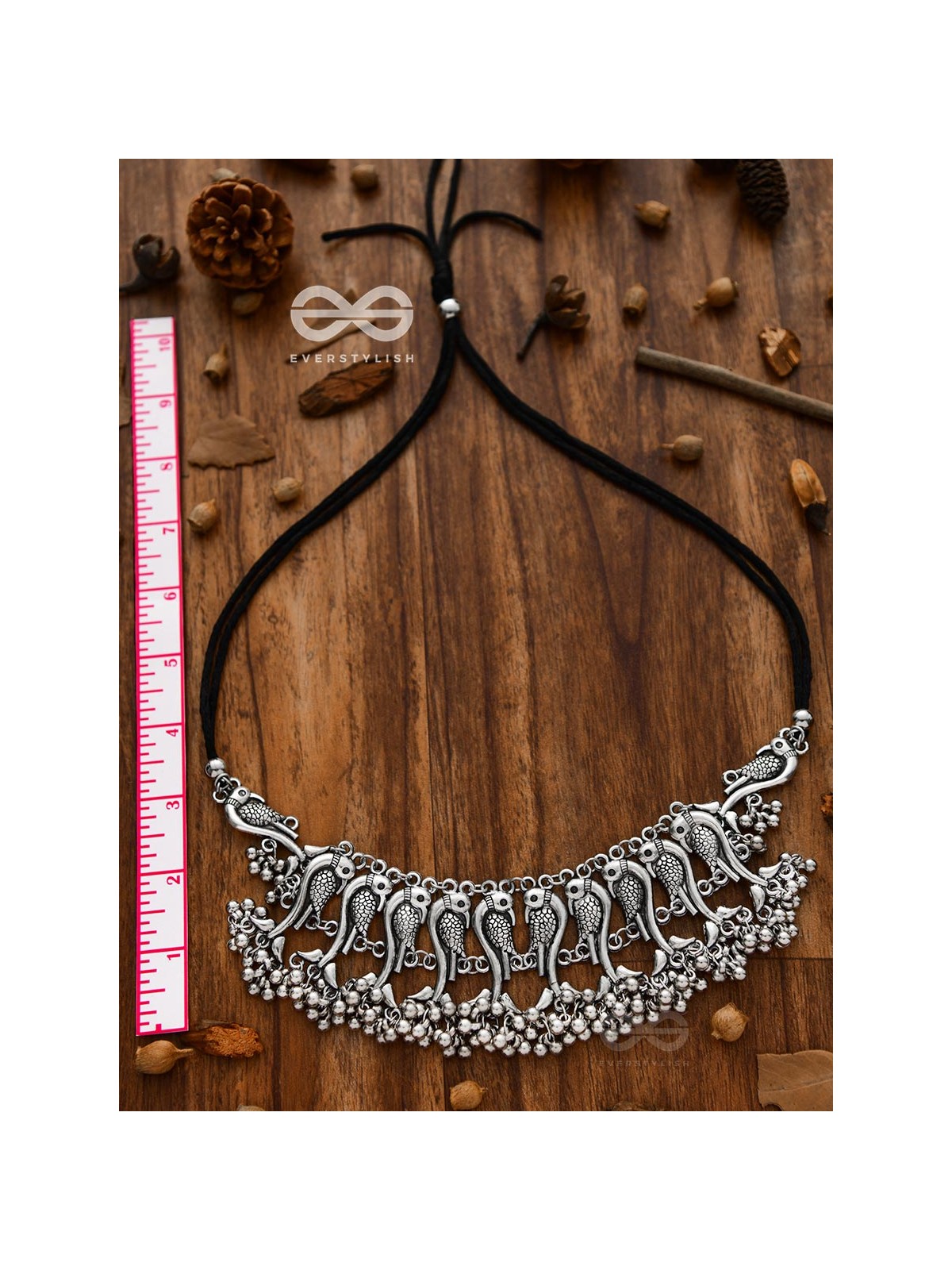 The Poignant Peacocks - Set of Earrings and Neckpiece