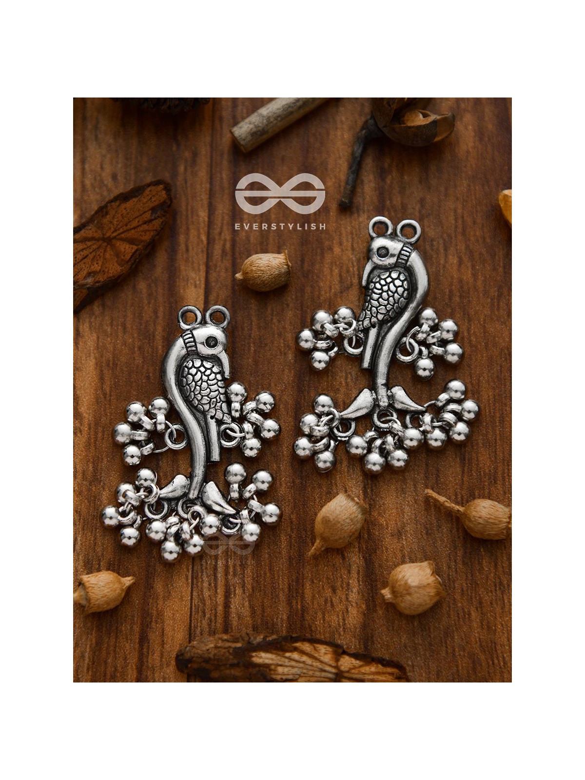 The Poignant Peacocks - Set of Earrings and Neckpiece