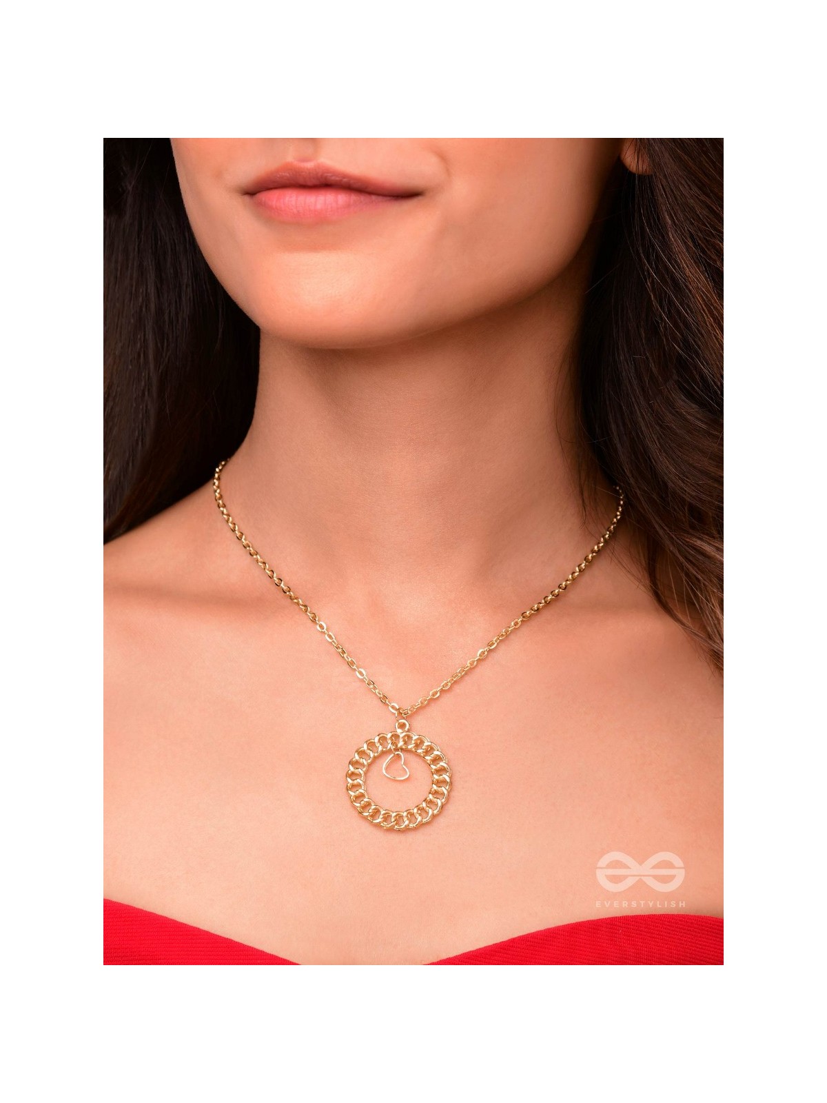 My Locked Up Heart - Golden Statement Neckpiece With Anti-Tarnish Coating 