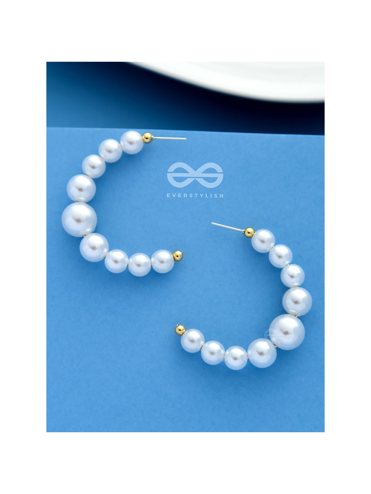 The Pearls of Goodness- Statement Half Hoops 