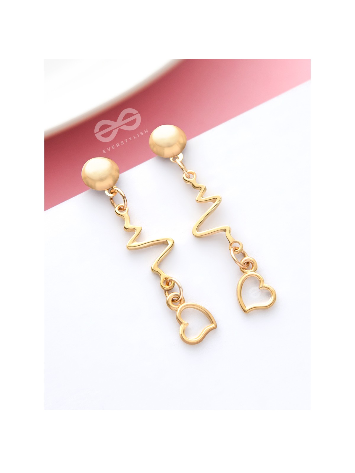 The Beating Hearts - Golden Statement Dangler Earrings