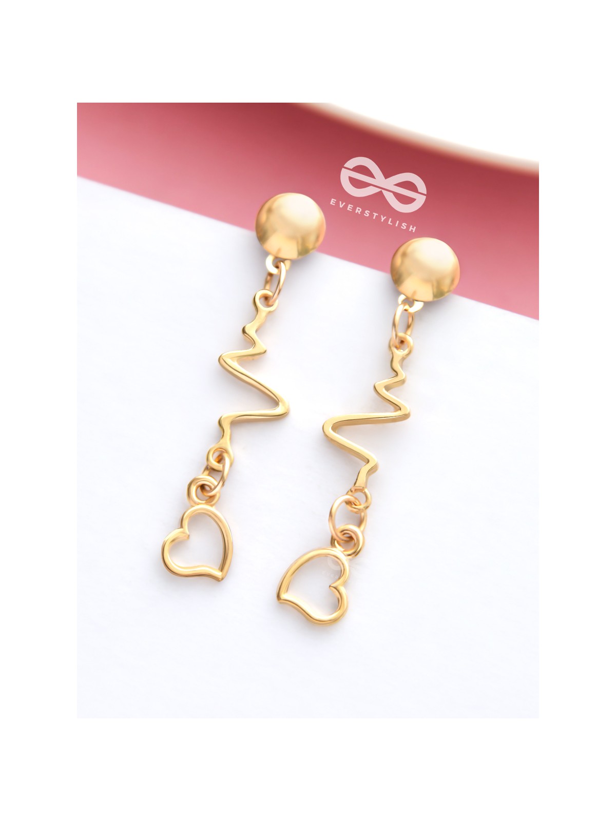 The Beating Hearts - Golden Statement Dangler Earrings