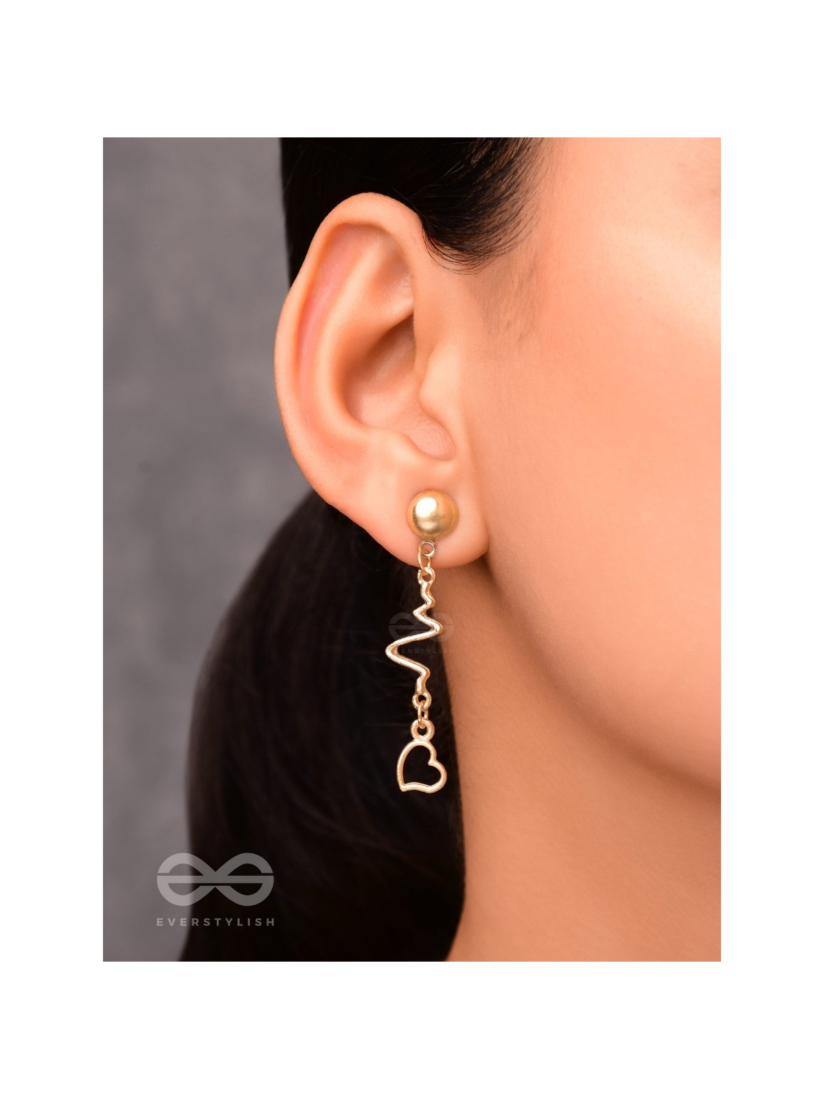 The Beating Hearts - Golden Statement Dangler Earrings