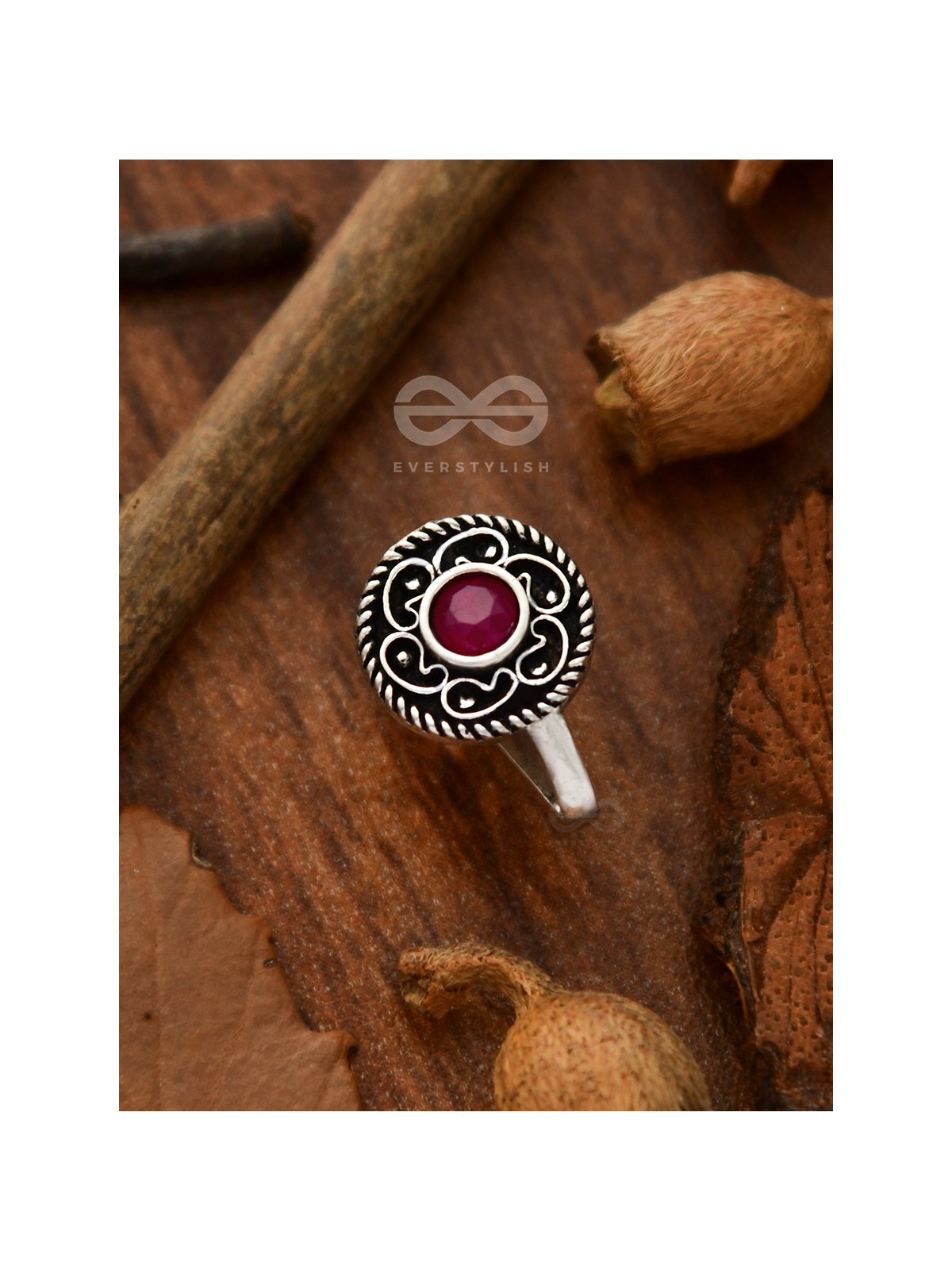 THE ARTSY MOTIFS - NON-PIERCED NOSEPIN (RUBY RED)