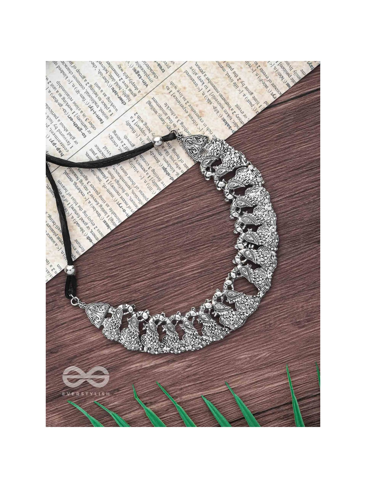 The Peaceful Peacocks - Oxidised Boho Choker