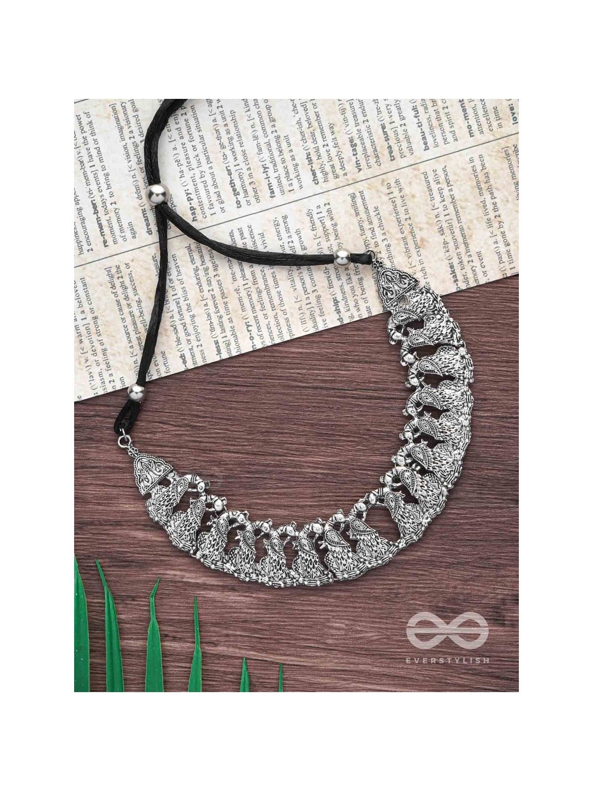 The Peaceful Peacocks - Oxidised Boho Choker